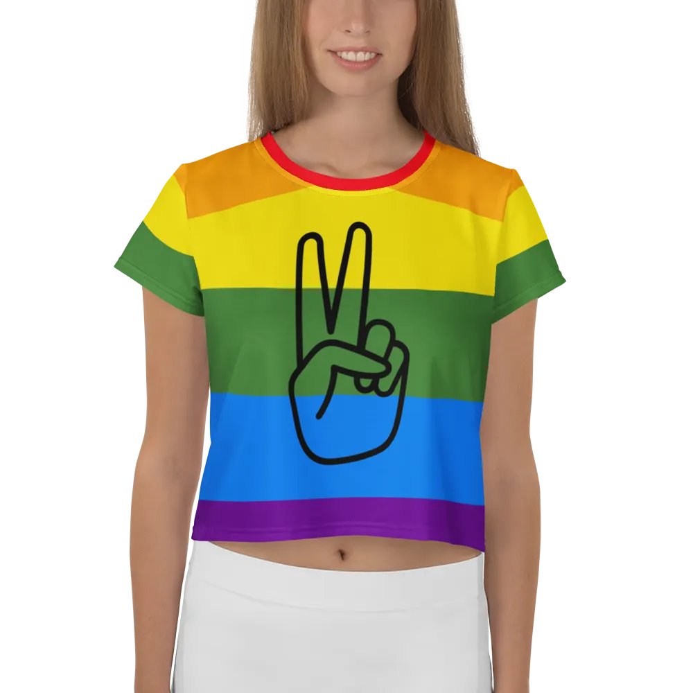 Peace Sign Rainbow Crop Tee product image (1)