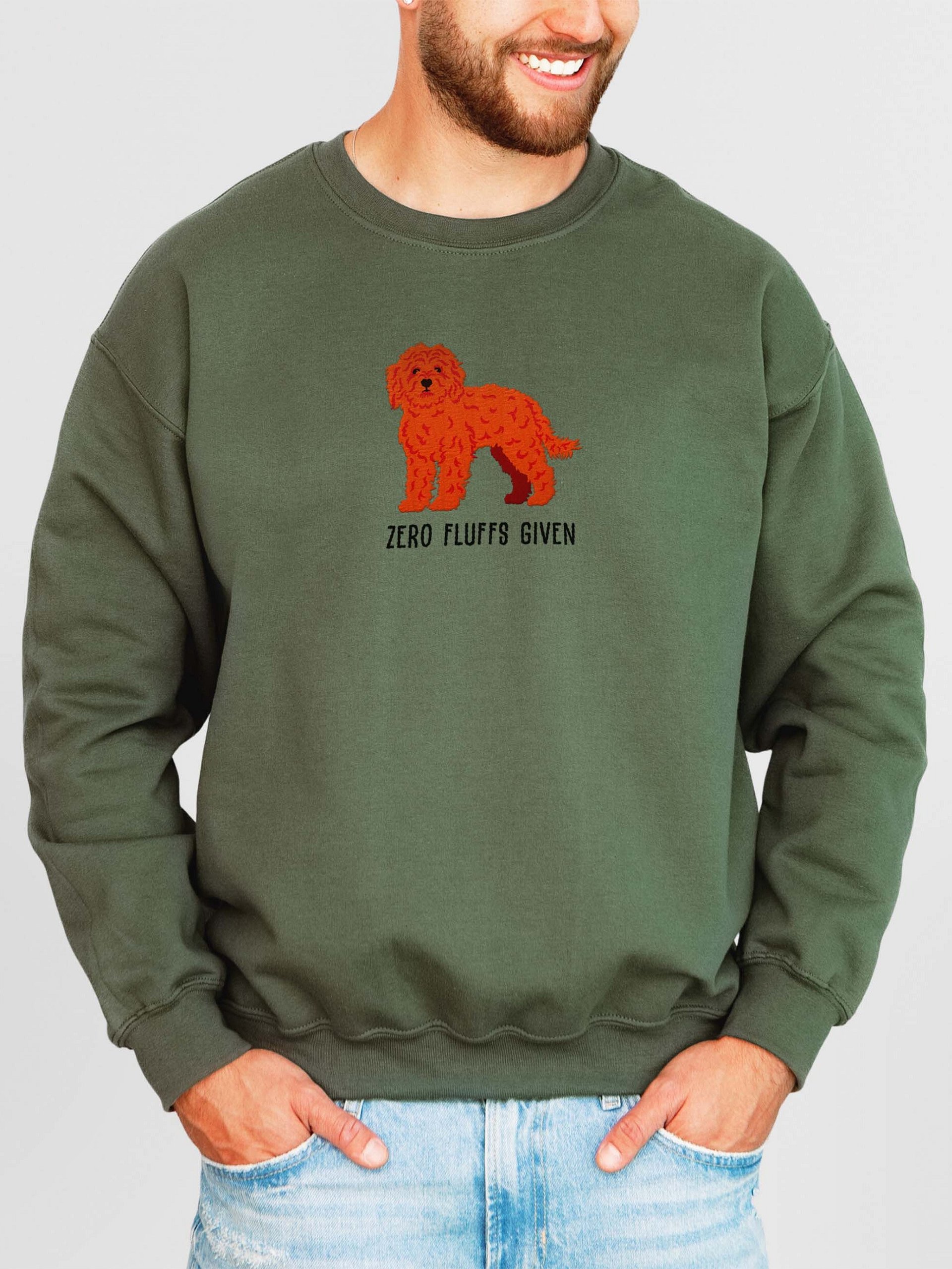 Zero Fluffs Given Sweatshirt (Embroidered) of a Cockapoo(Red) product image (2)