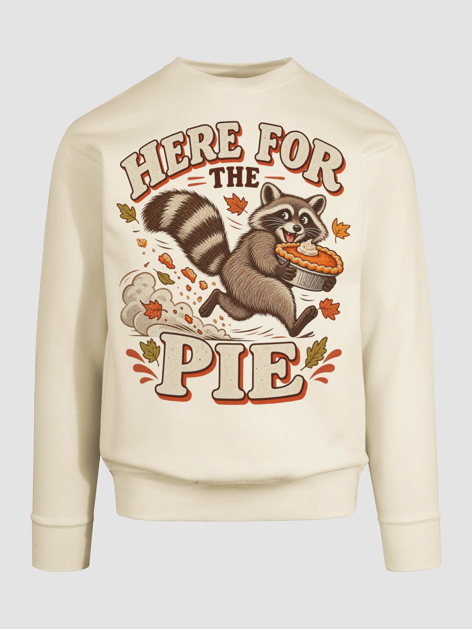 Here for the Pie Raccoon Sweatshirt | Funny Thanksgiving Animal Crewneck product image (1)