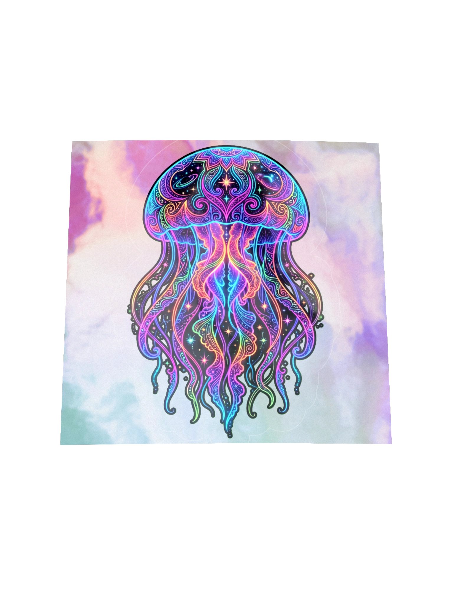 Intricate Neon Jellyfish Sticker product image (2)