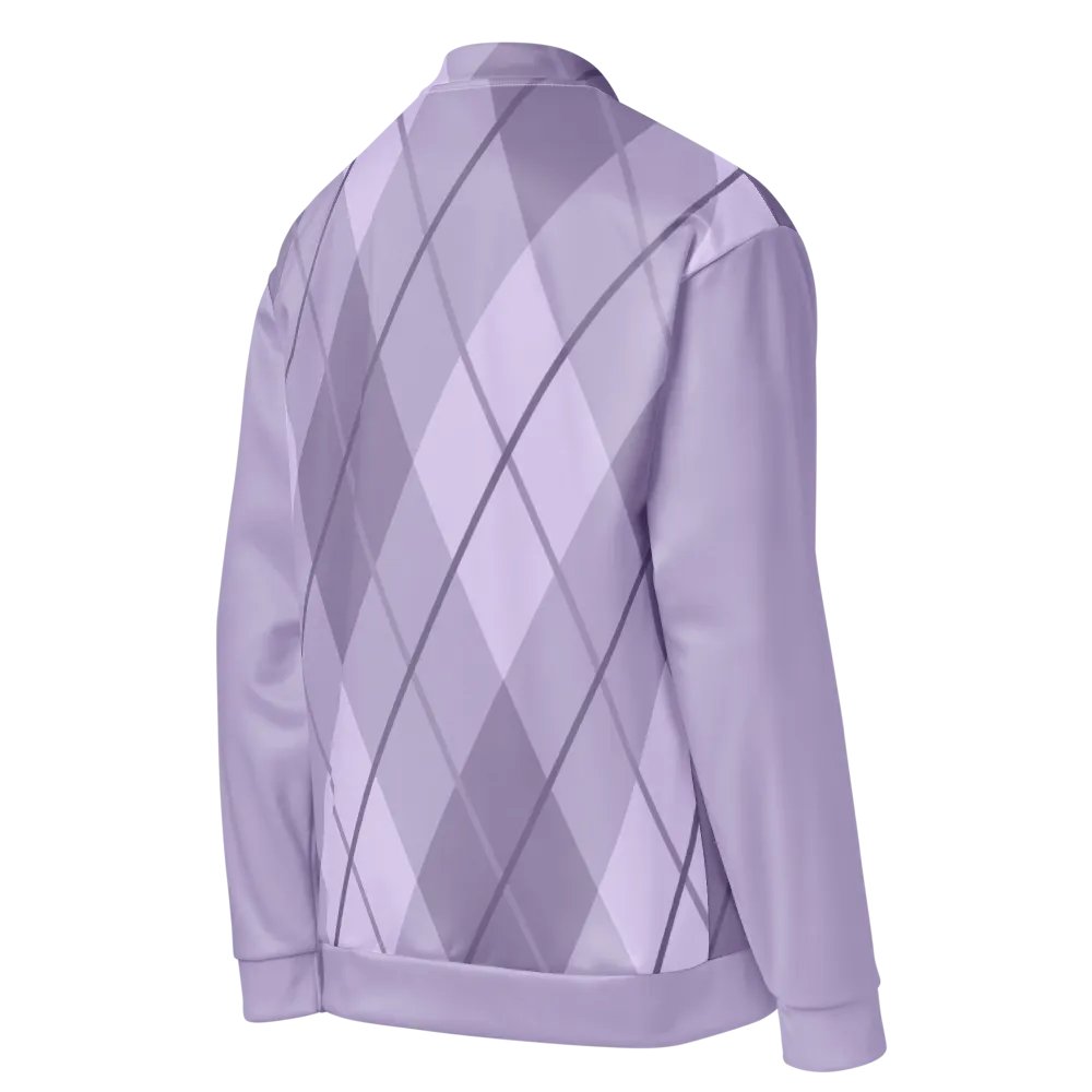 Lilac Argyle Bomber Jacket product image (4)