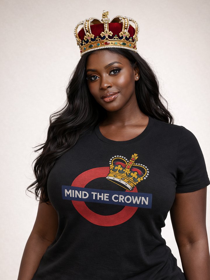 England "Mind The Crown" Women’s T-Shirt | London Underground Inspired Graphic Tee – British Heritage Streetwear product image (1)