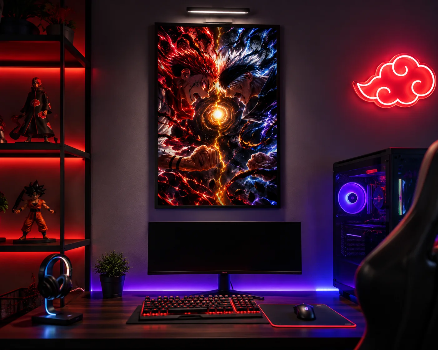Sukuna vs. Gojo - Clash of Curses | Epic Anime Battle Wall Poster product image (2)