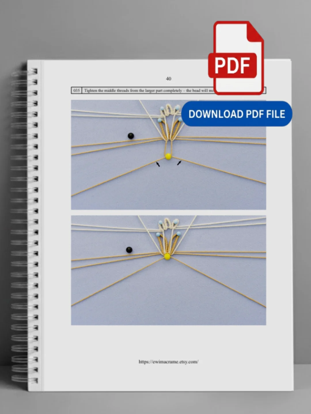 Micro Macrame Edelweiss Flower – Photo Tutorial product image (4)