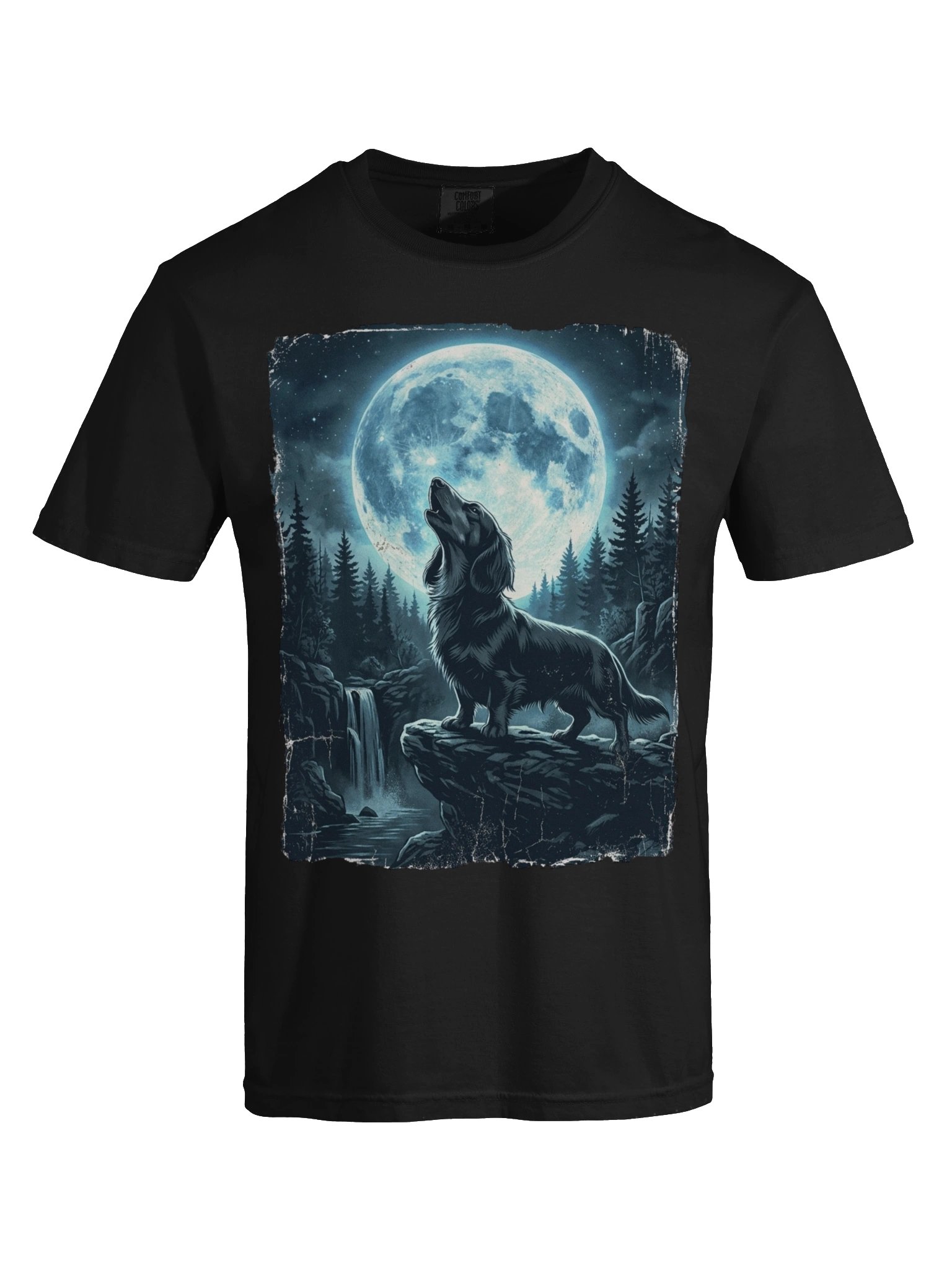Howling Dachshund Moon T-Shirt - Funny Wiener Dog Wolf Pack Shirt product image (5)