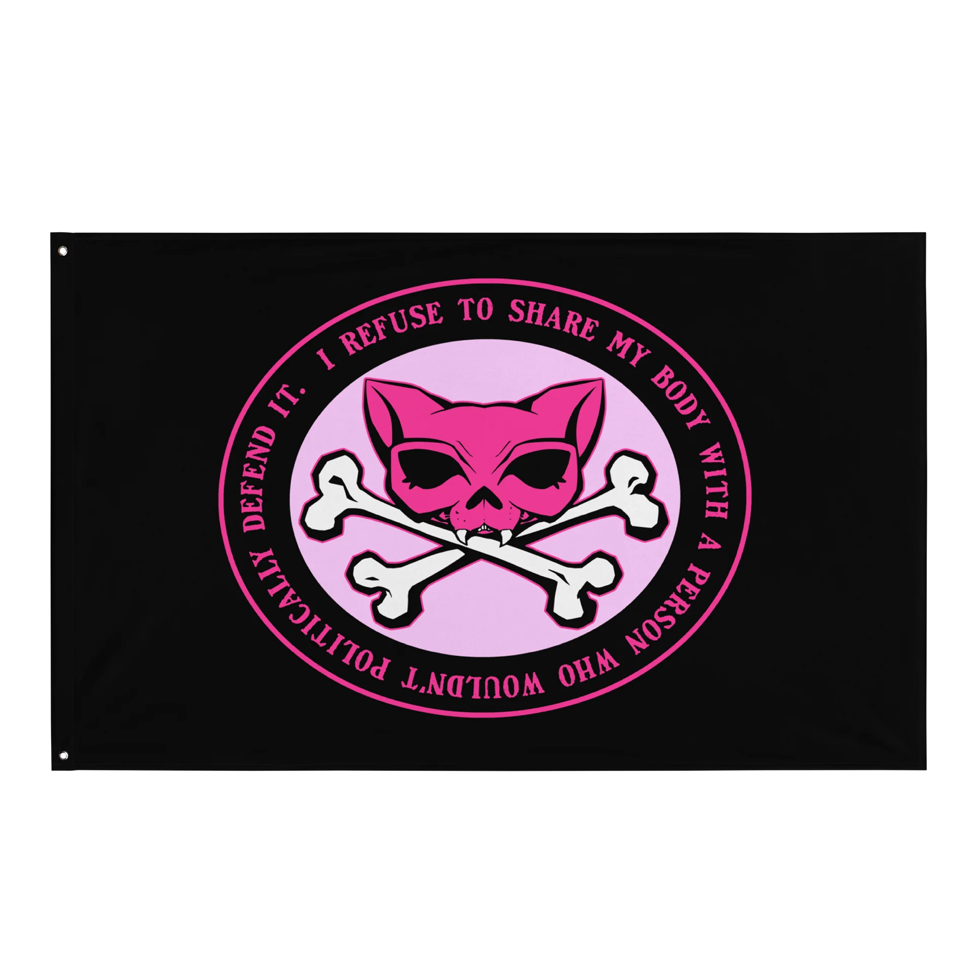 Pink I Refuse Kat Skull Flag product image (1)