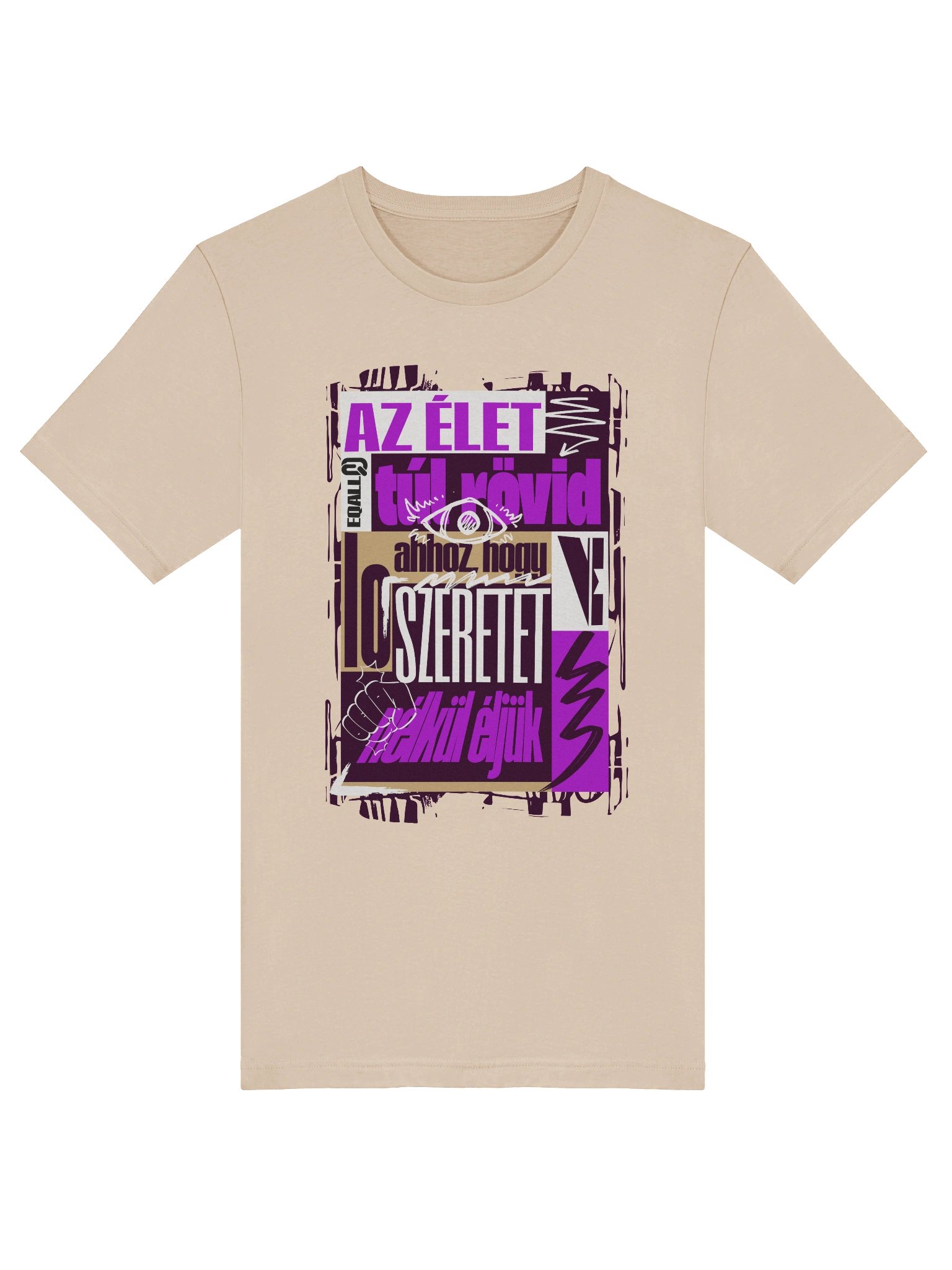 Szeretet? Az élet túl rövid... Bella + Canvas Unisex R3CVR.i Póló_EQALL® Originals_Lila product image (5)