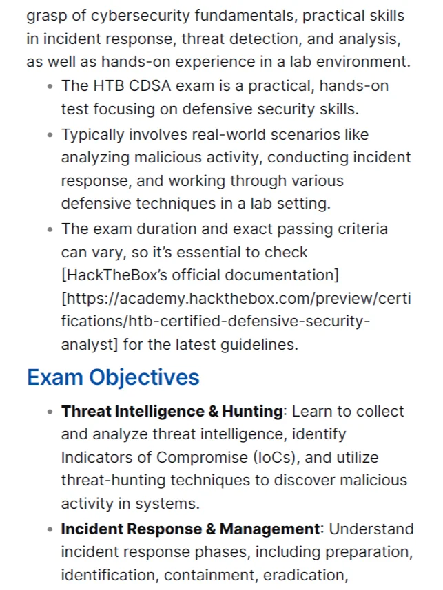 HackTheBox Certified Defensive Security Analyst (CDSA) Study Notes (Unofficial) product image (2)