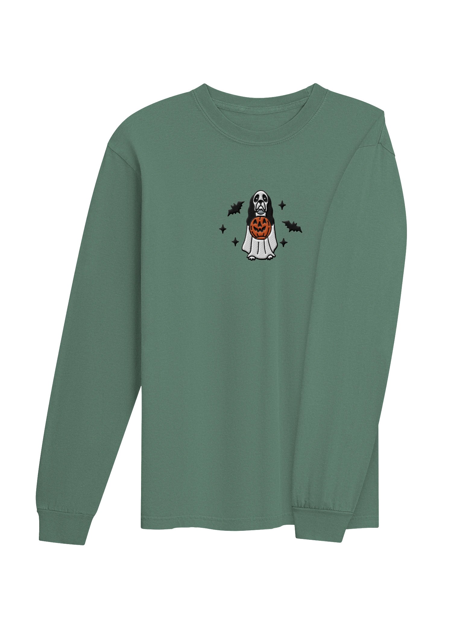 Halloween American Cocker Spaniel(Parti, Black & White) Embroidered Long-sleevedT-Shirt product image (7)