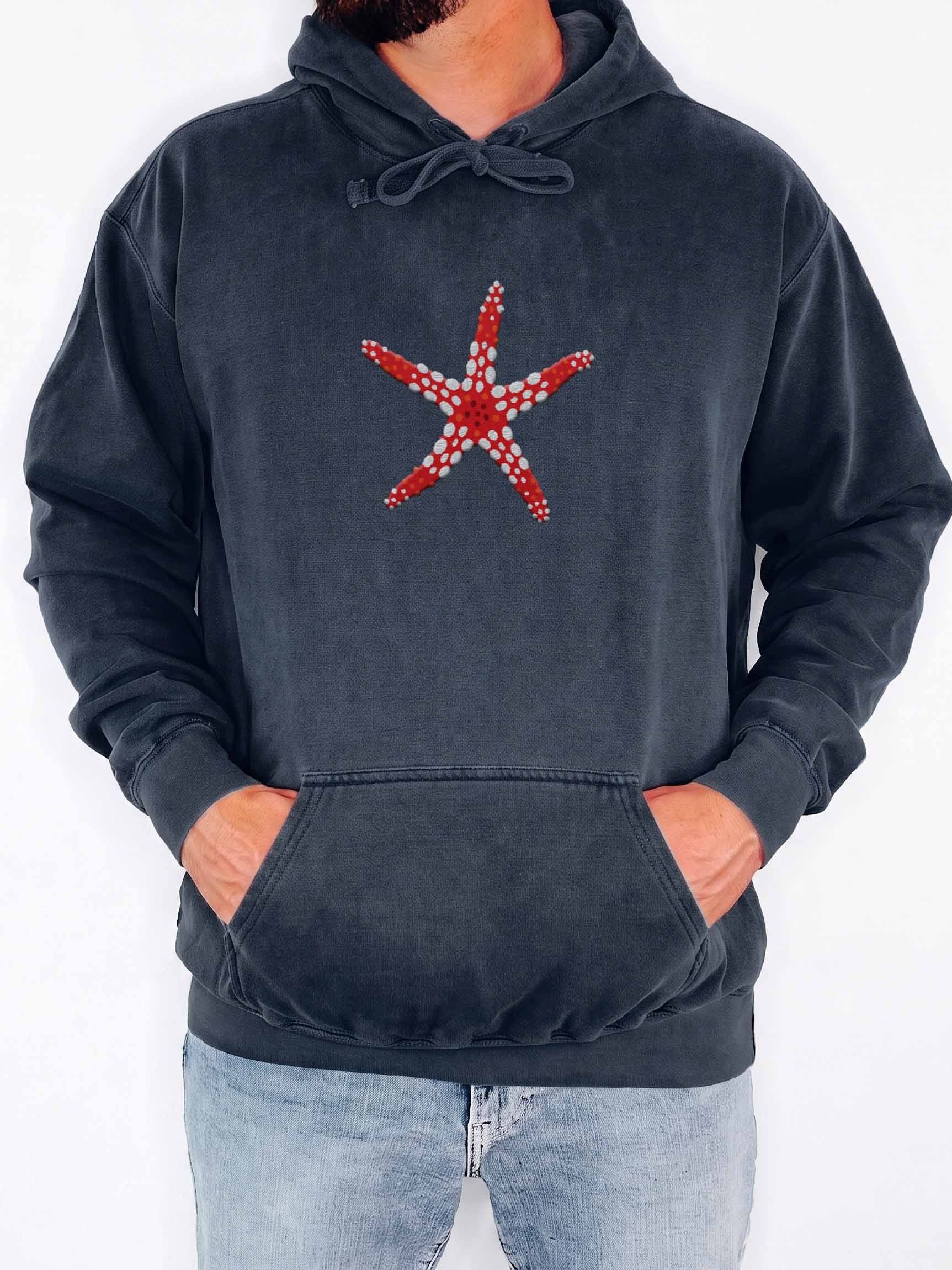 Fromia Sea Star Embroidered Hoodie | Saltwater Reef Aquarium & Ocean Lover Apparel product image (2)