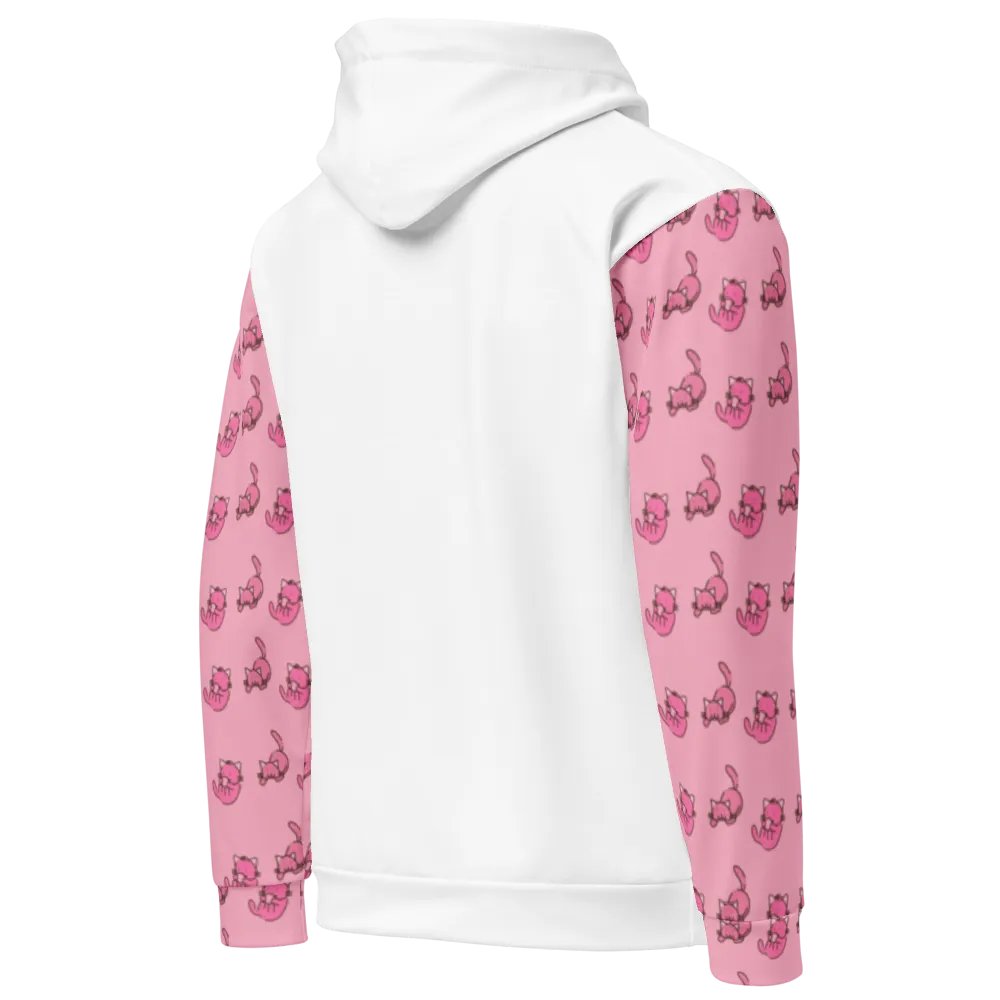 White and Pink Cat Paradise Hoodie product image (10)