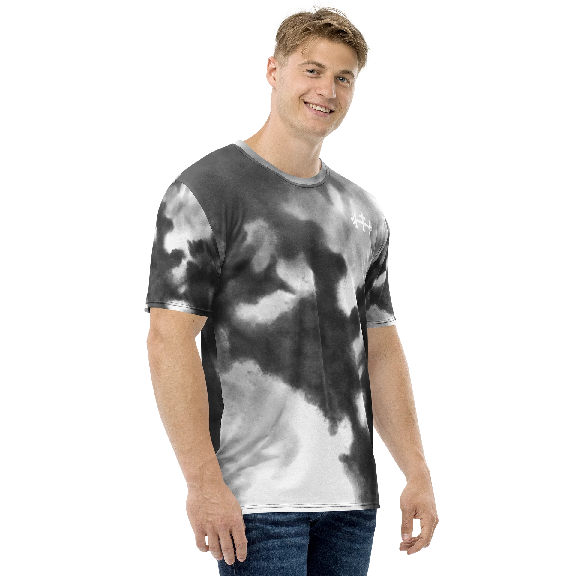 His House Mens Performance T-Shirt - B&W Tie Dye product image (4)