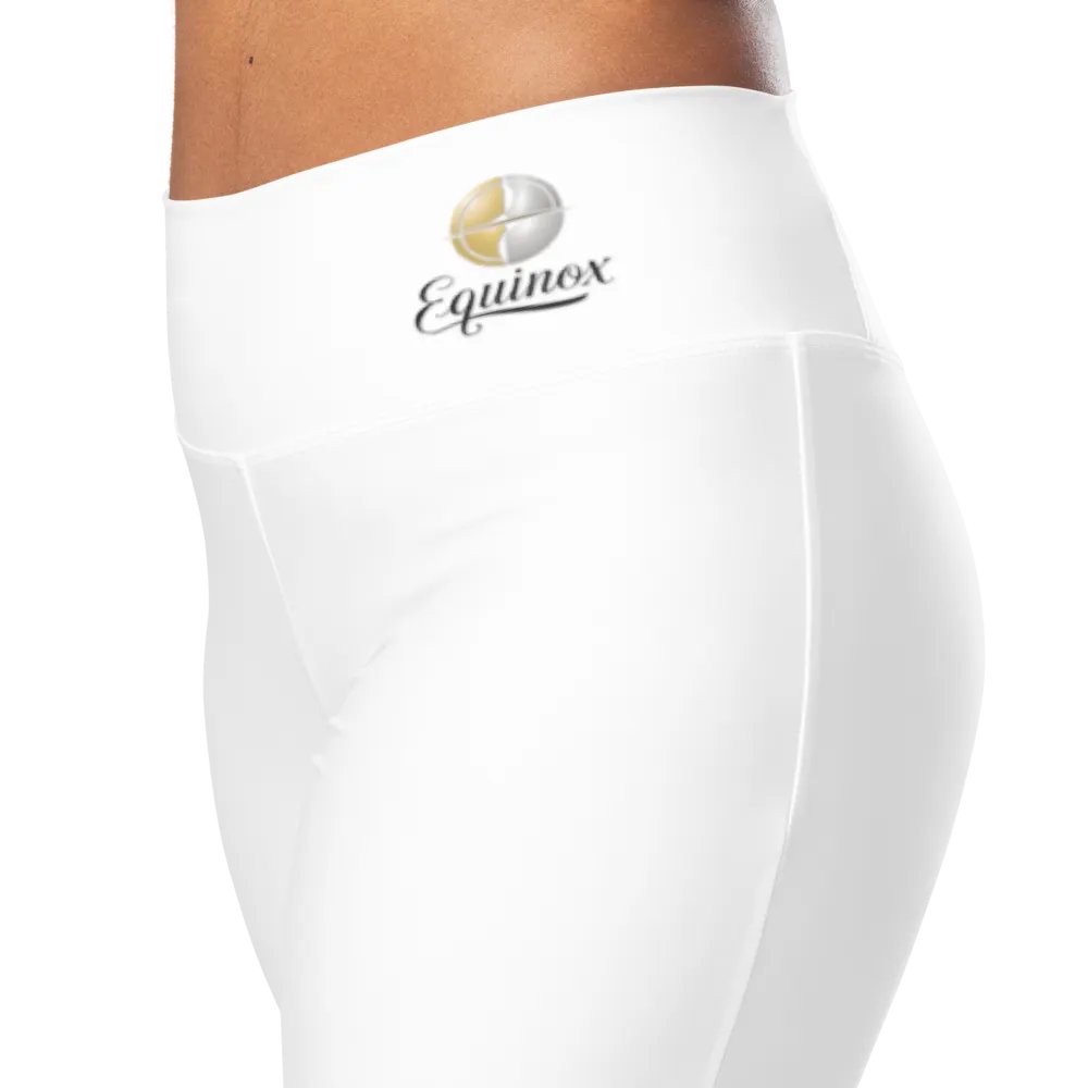 Equinox Women's High-Waisted Flare Leggings with UPF 50+ and Recycled Fabric - White product image (5)