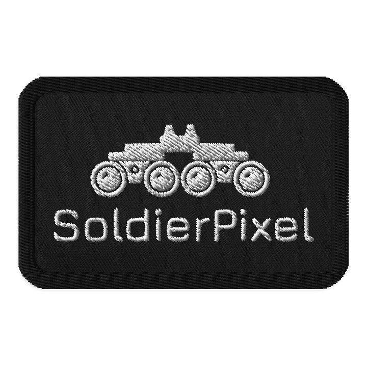 Black Embroidered Patch By TikTok Creator SpSoldierPixel With White Logo product image (1)
