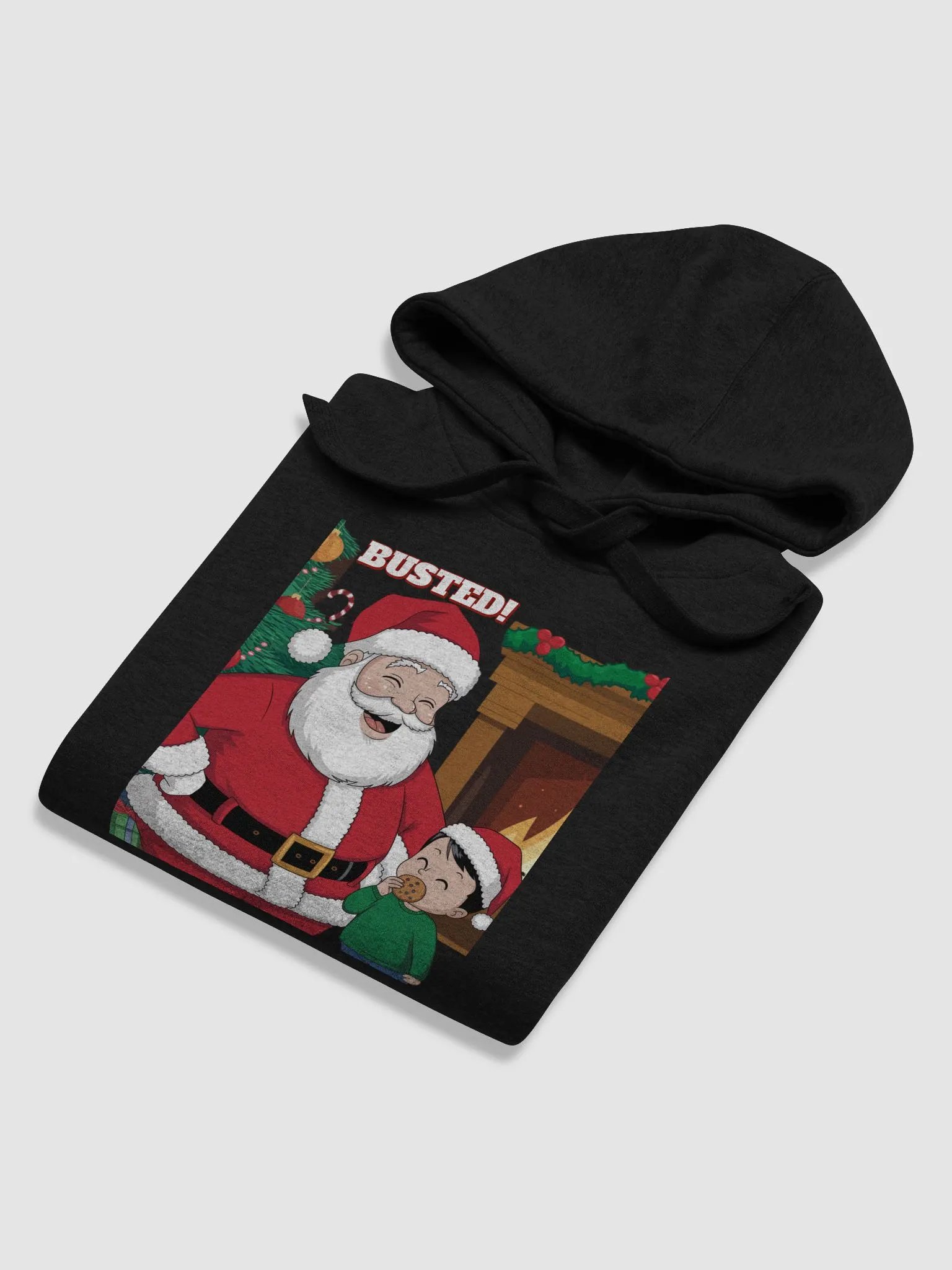 Busted! Santa Catching A Young Boy Eating His Christmas Cookies Hoodie product image (34)