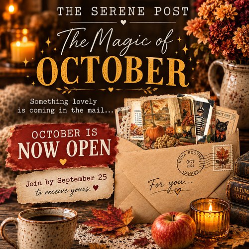 My monthly snail mail club, The Serene Post, is now OPEN for October!

Our theme is “The Magic of October” - inspired by grow...