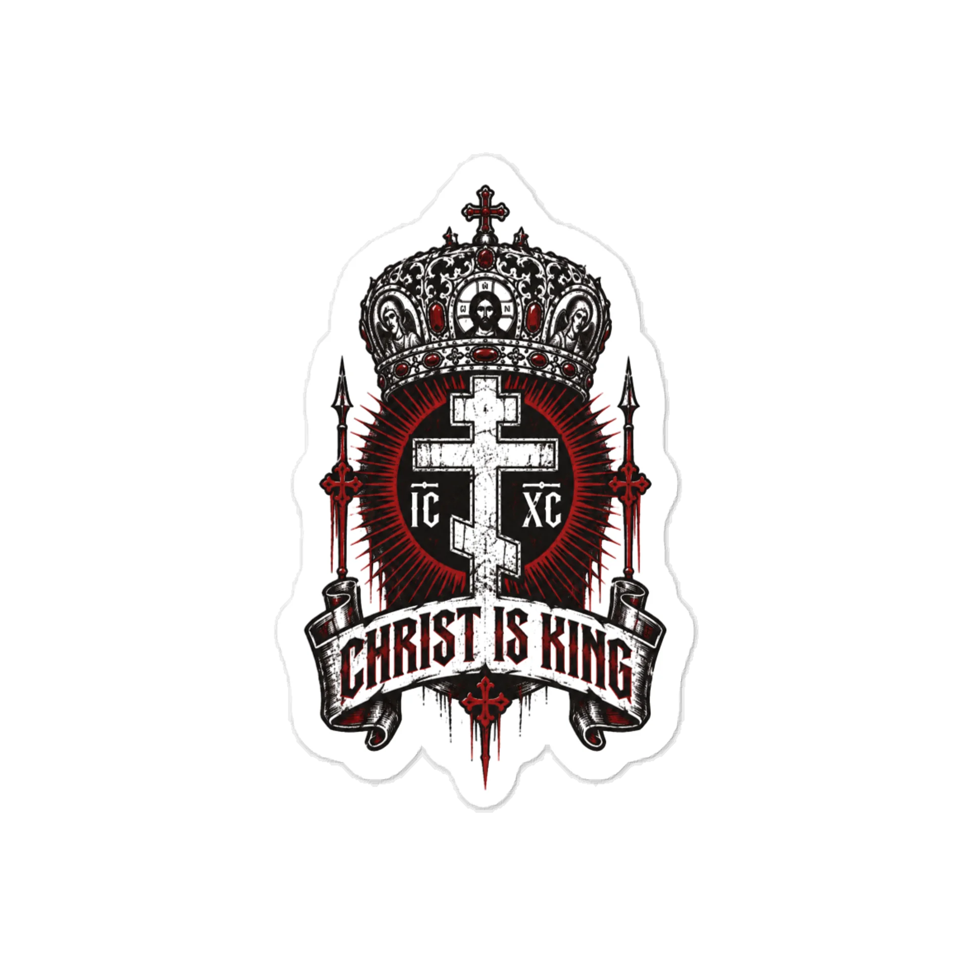 Christ Is King — Orthodox Crown & Cross Vinyl Decal product image (1)