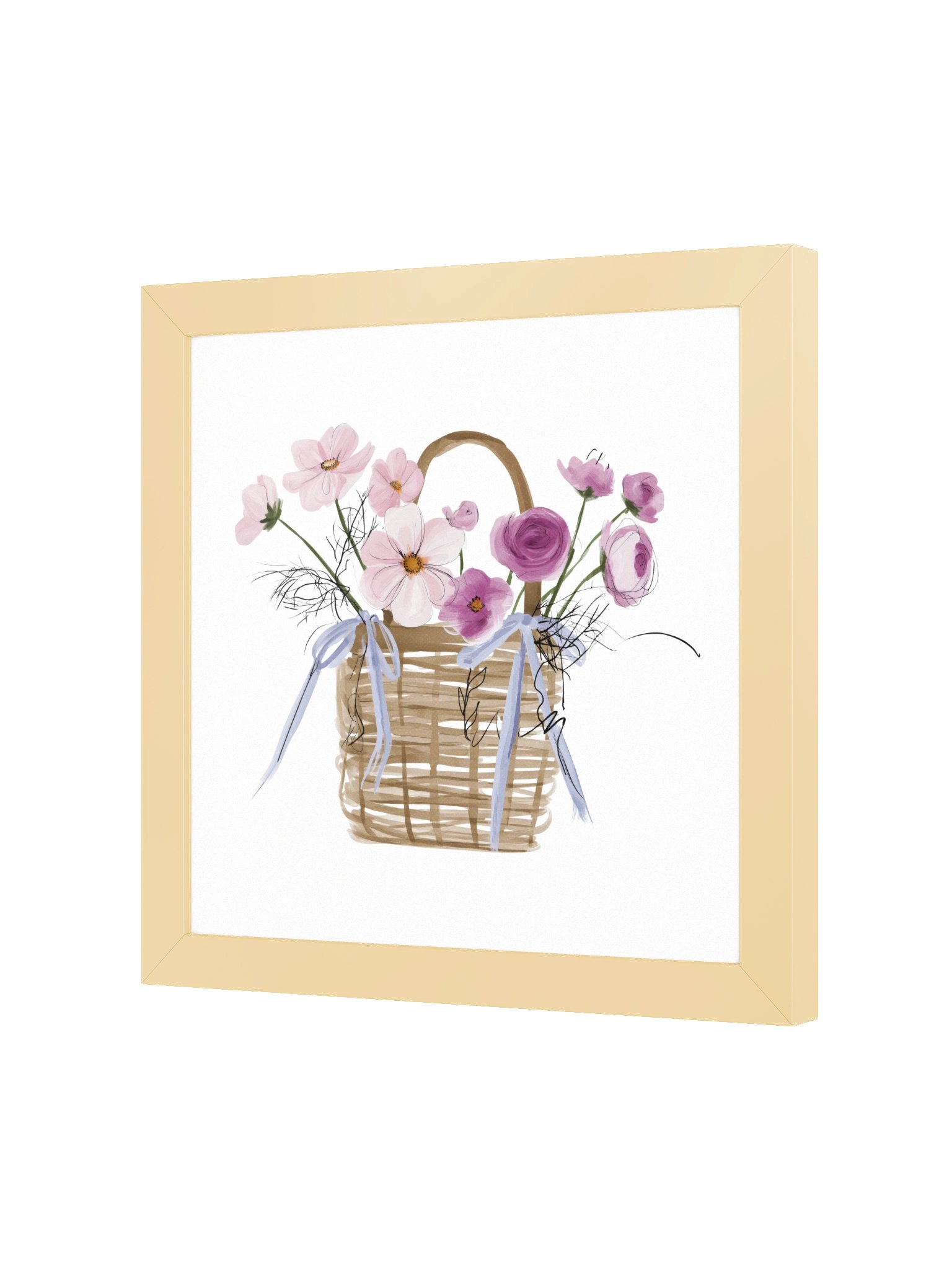 Quiet Gatherings — Wildflower Basket Framed Art Print (10x10") product image (6)