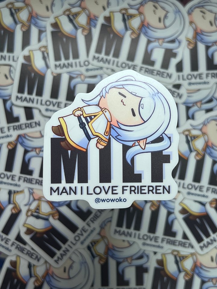 WoWoKo x Potato Fighters - MILF (Man I love Frieren) - Sticker product image (1)