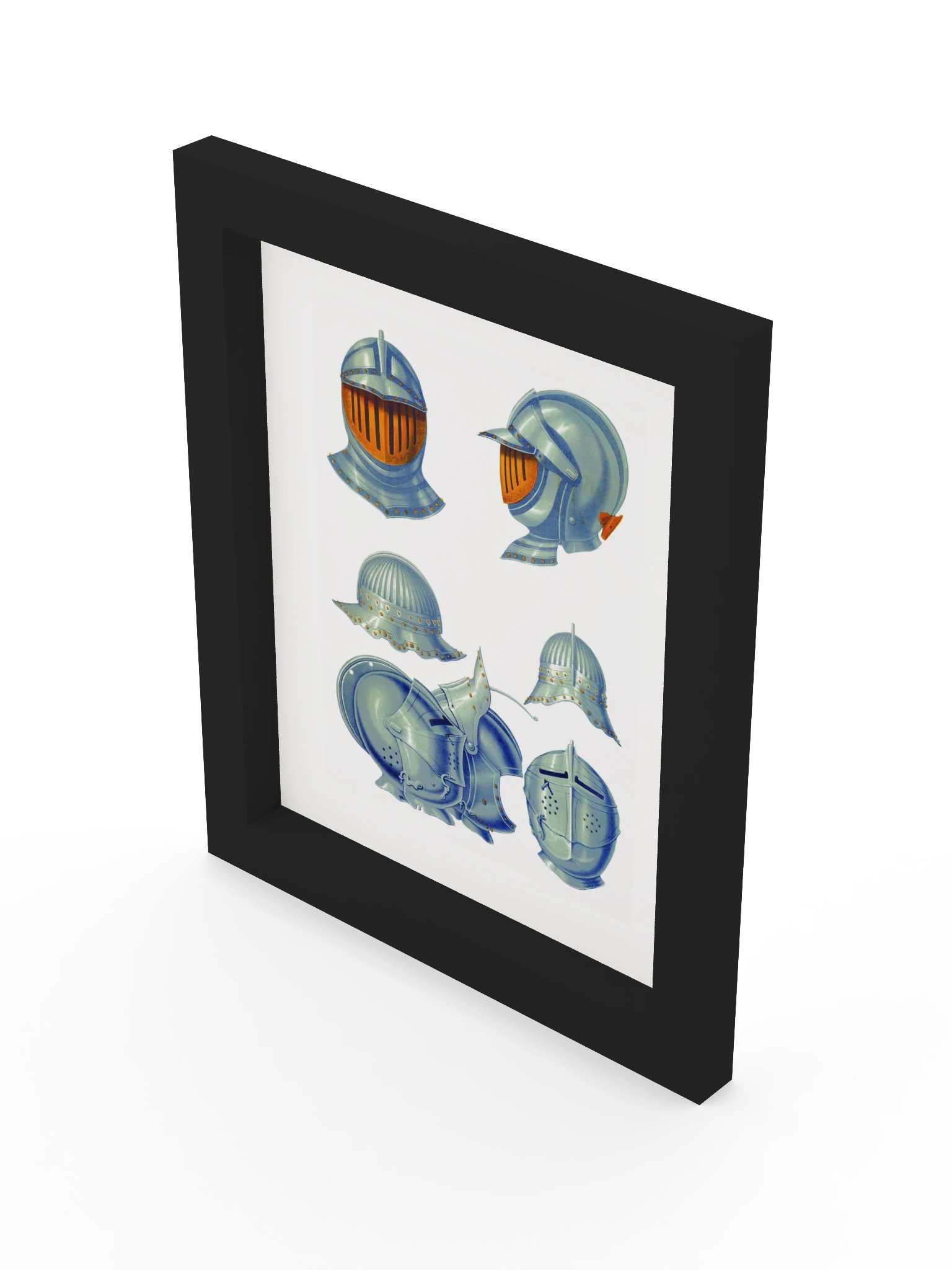 Medieval Knight Helmets Framed Print product image (79)