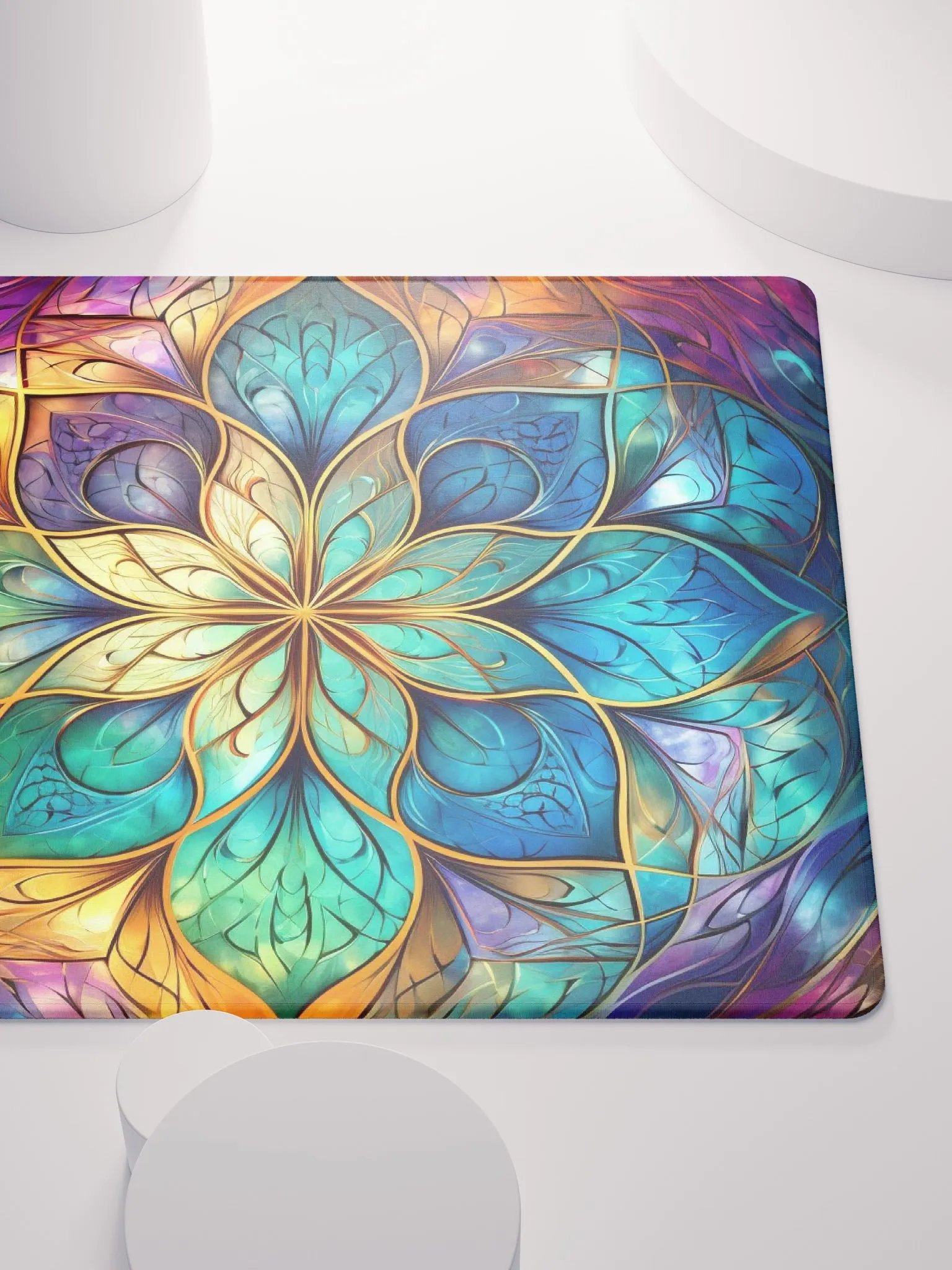 Jewel-Toned Fractal Gaming Mouse Pad - Unleash Your Power product image (5)