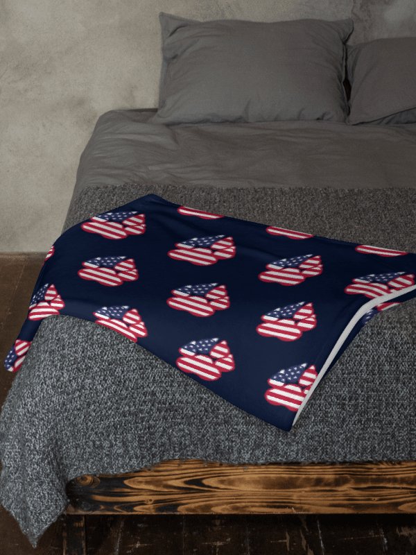 US Paw Print Throw Blanket product image (1)