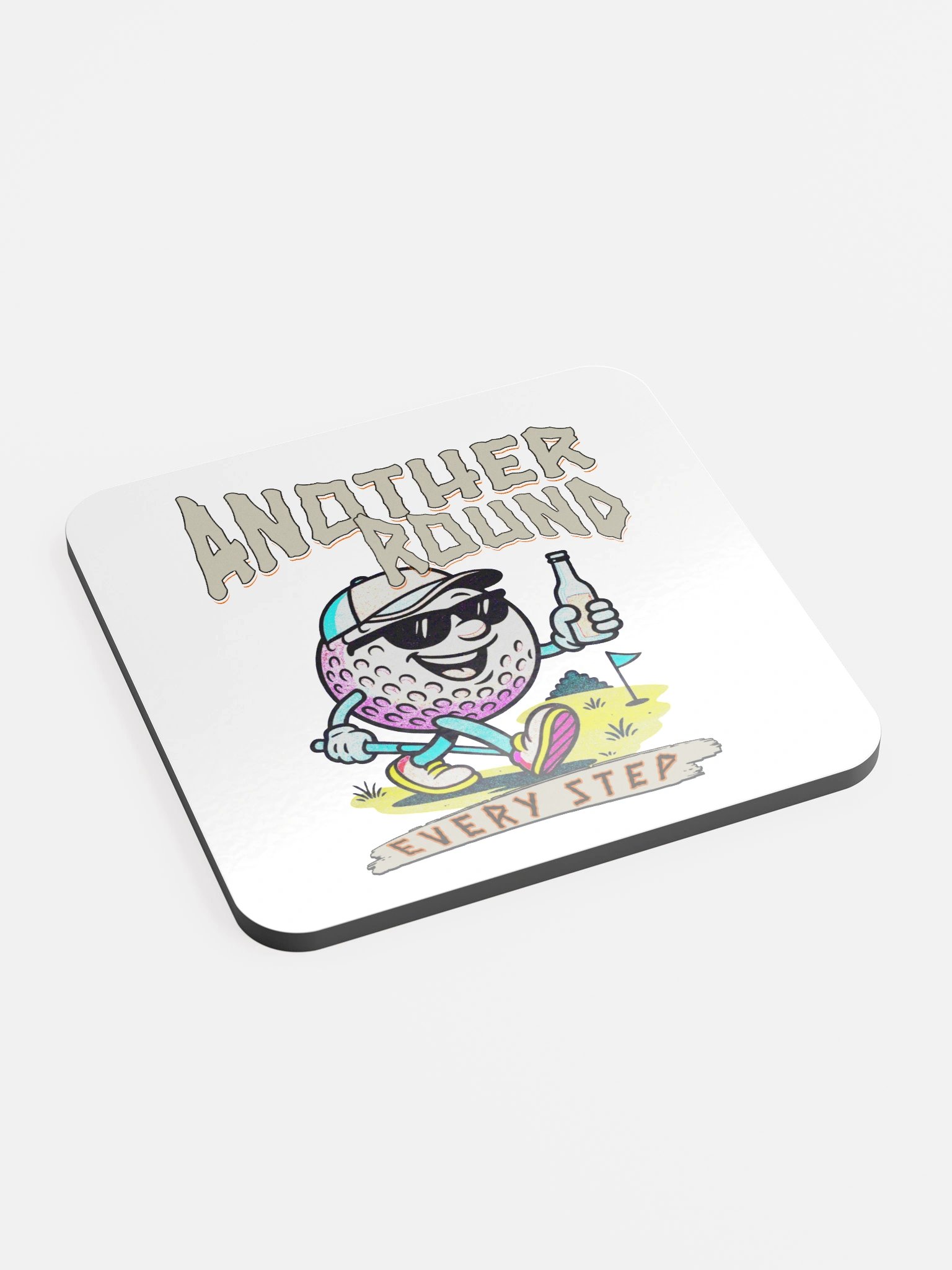 Another Round Every Step Golfing Chic Cork Coaster product image (3)