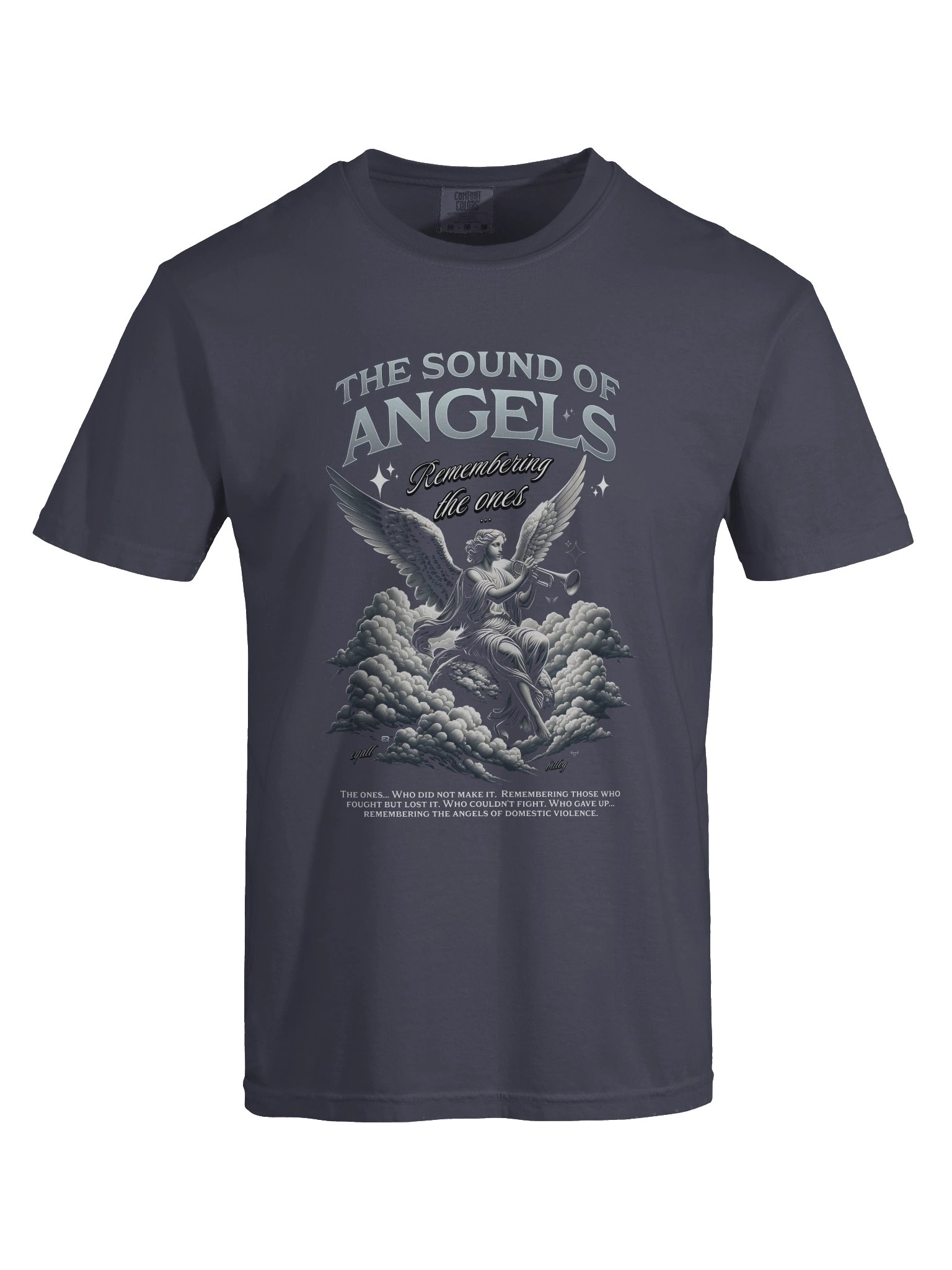 Comfort Colours_The Sound of ANGELS Unisex T-shirt_EQALL® Billog Collection Campaign_Silver / Black product image (7)