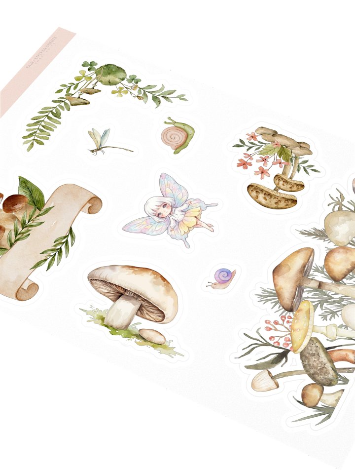 Mushroom Forest Fairy Watercolor Kiss-Cut Sticker Sheet product image (2)