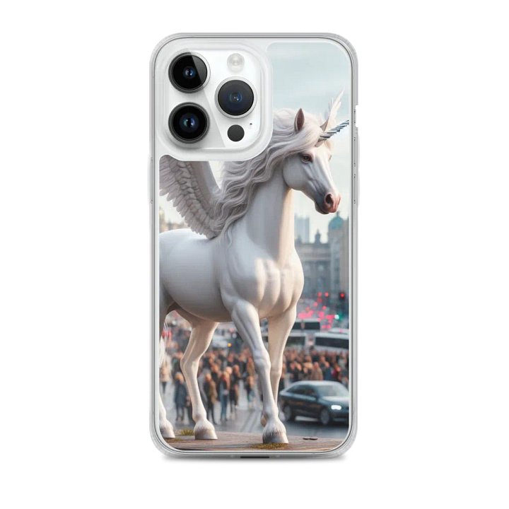 MagSafe® Clear Case for iPhone® |AI-Designed White Winged Unicorn product image (2)