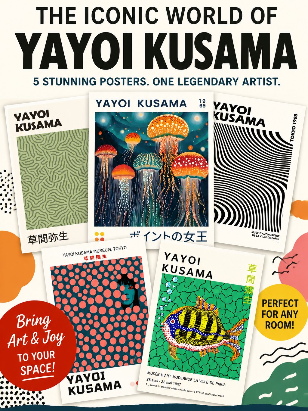 YAYOI KUSAMA printable Wall art 260 Bundle product image (2)