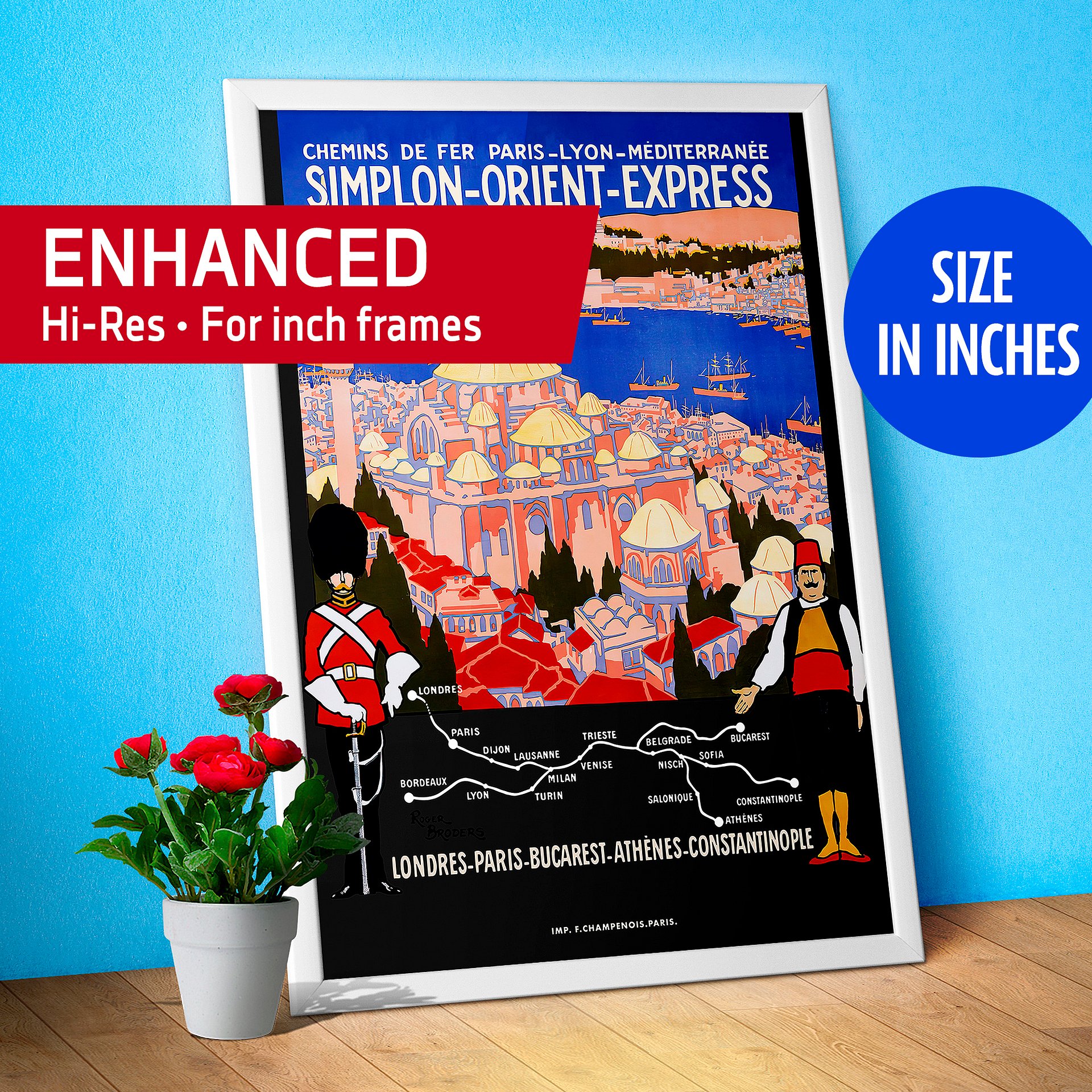 Orient Express, Simplon, Istanbul, Turkey, 1900 — retro vintage travel poster, vintage travel art print, retro travel wall art product image (1)