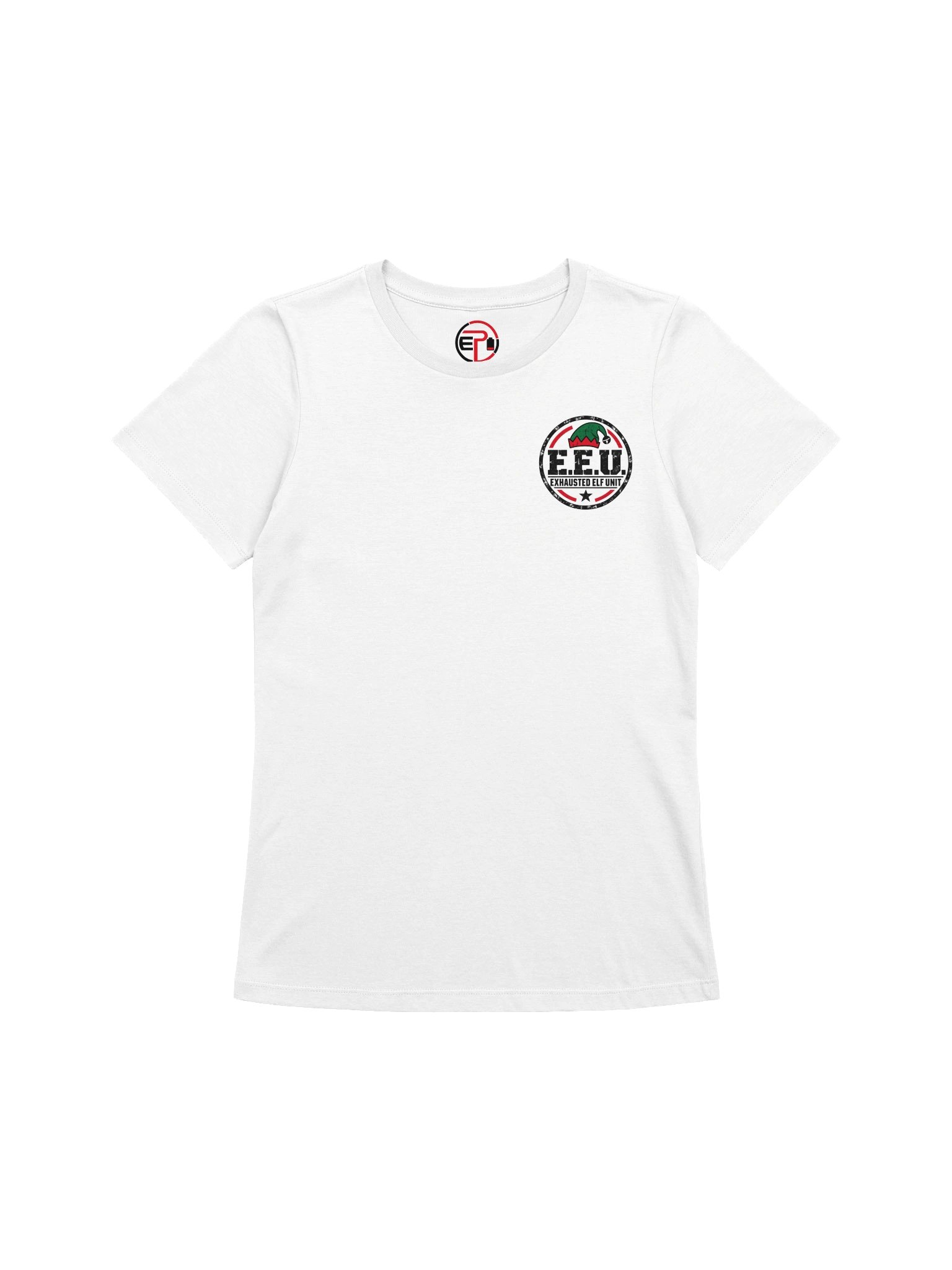 Exhausted Elf Unit Crew Women's Relaxed-Fit Tee | White product image (1)