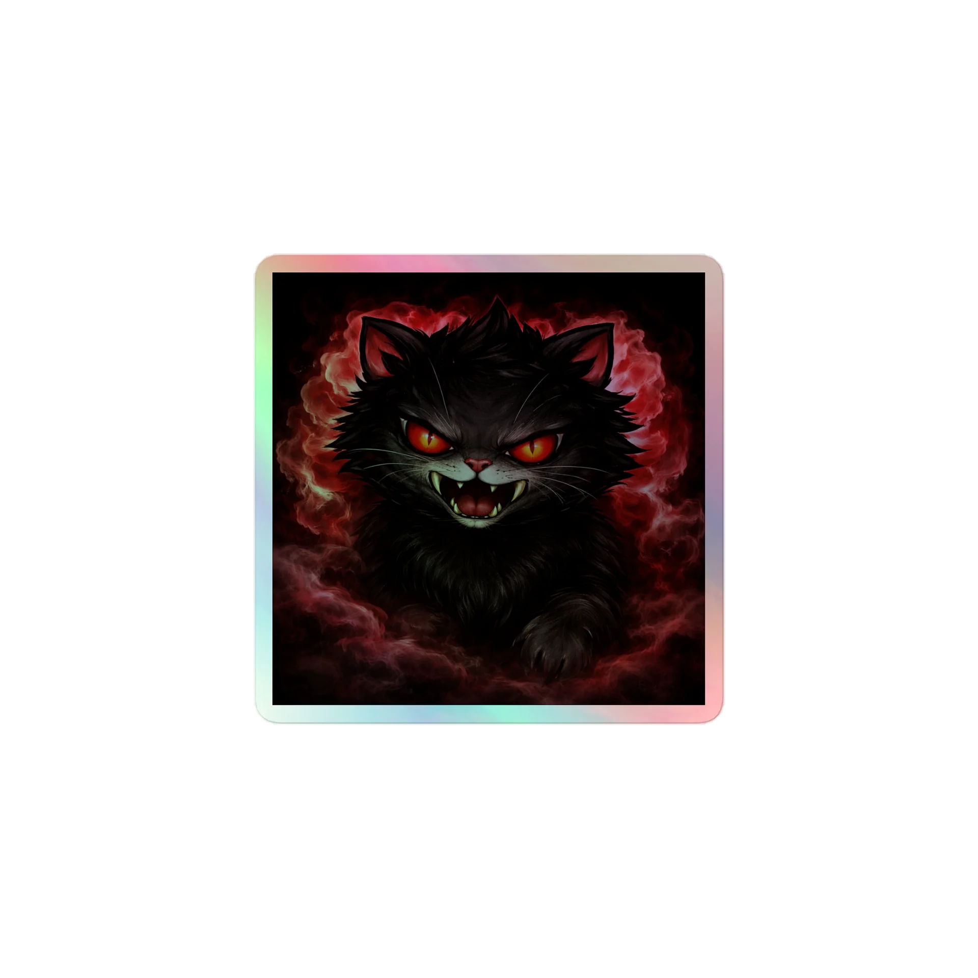 Before coffee Cat Holographic Sticker product image (1)
