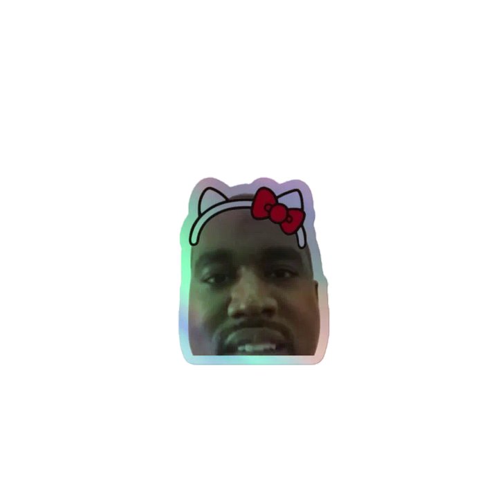 Hello Kitty Cat Ears Kayne West Holographic Sticker Sheet product image (1)