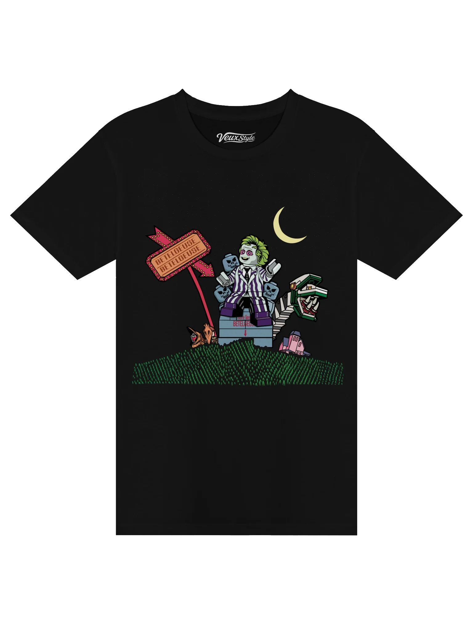Beetlejuice Lego-Style Haunted Hill Premium T-Shirt product image (1)