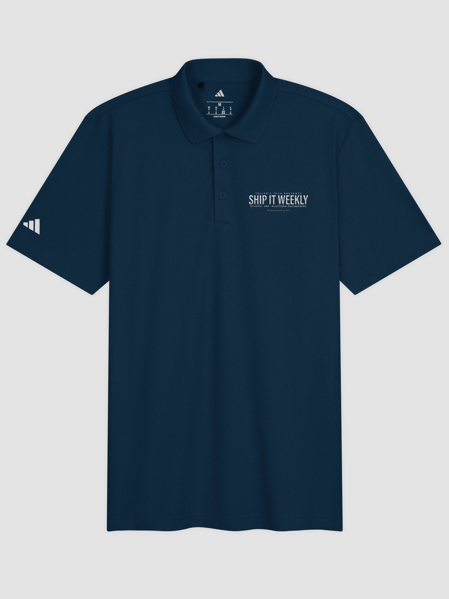 Teller’s Tech Ship It Weekly Wordmark Performance Polo product image (1)