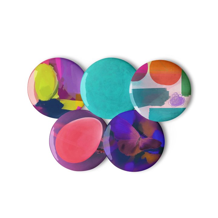 Ethereal Abstract Art Pin Buttons Set product image (2)