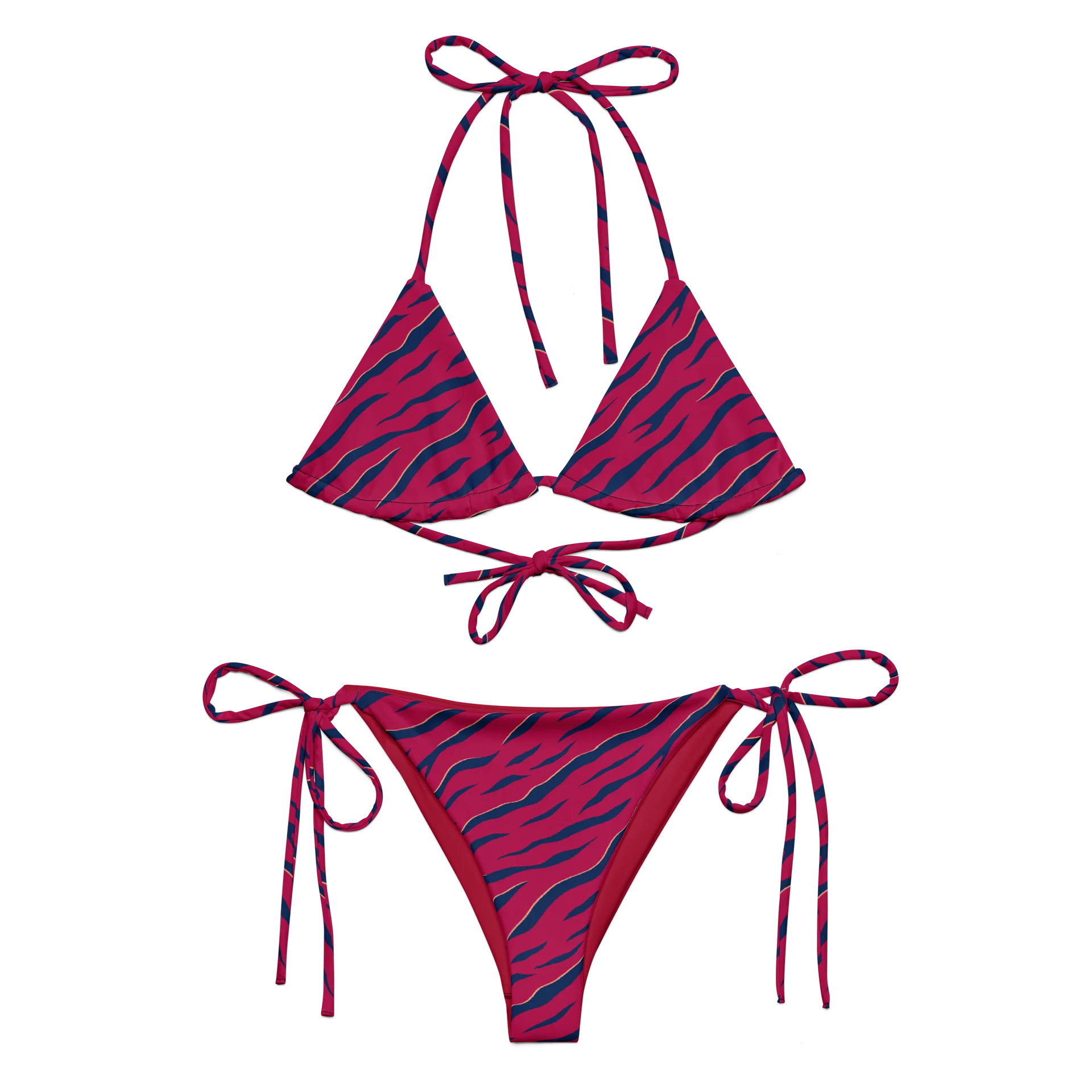 Berry Heat Navy Wave String Bikini product image (2)