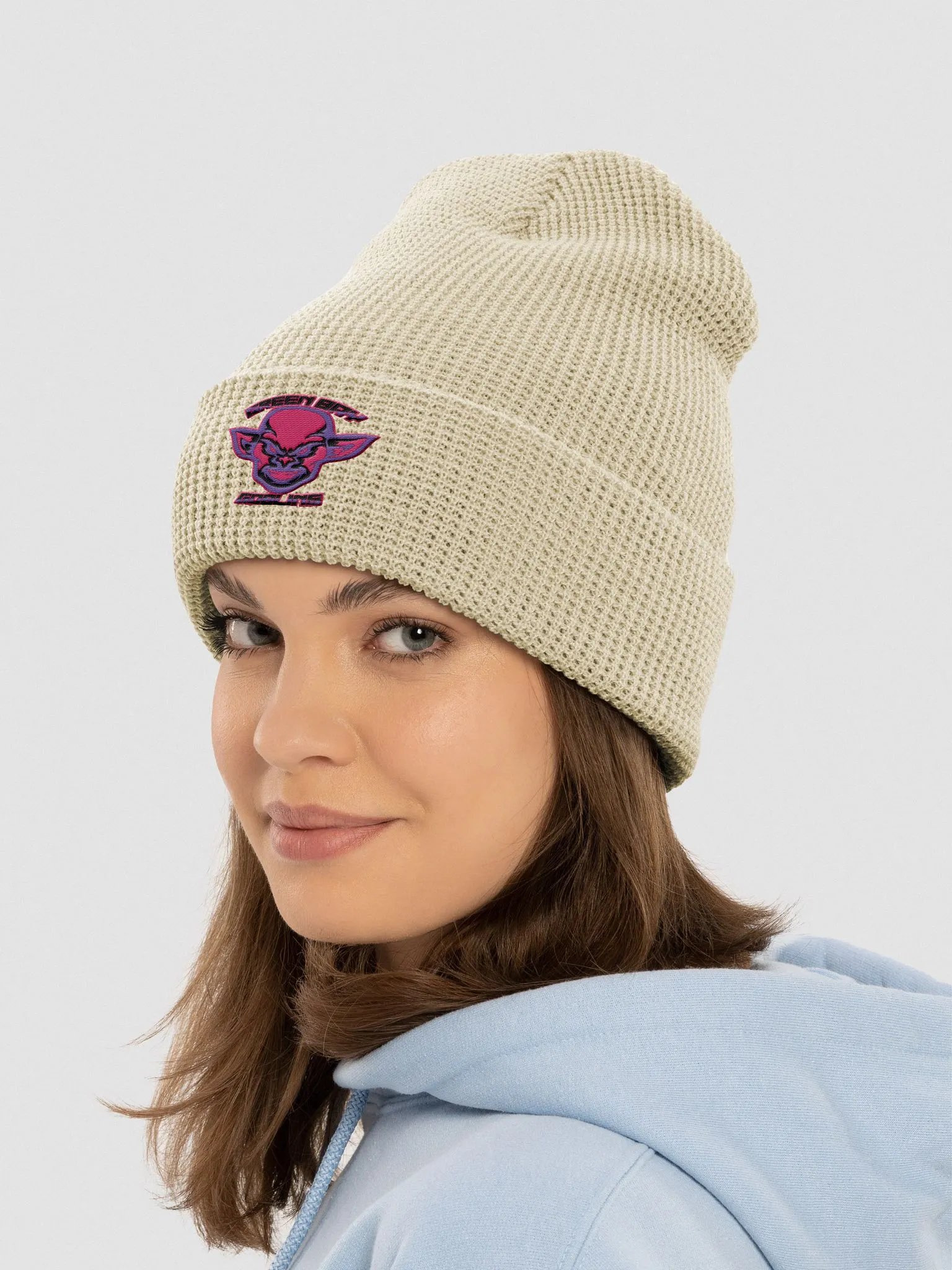 Green Bay Goblins Logo WaffleKnit Beanie Hat product image (26)