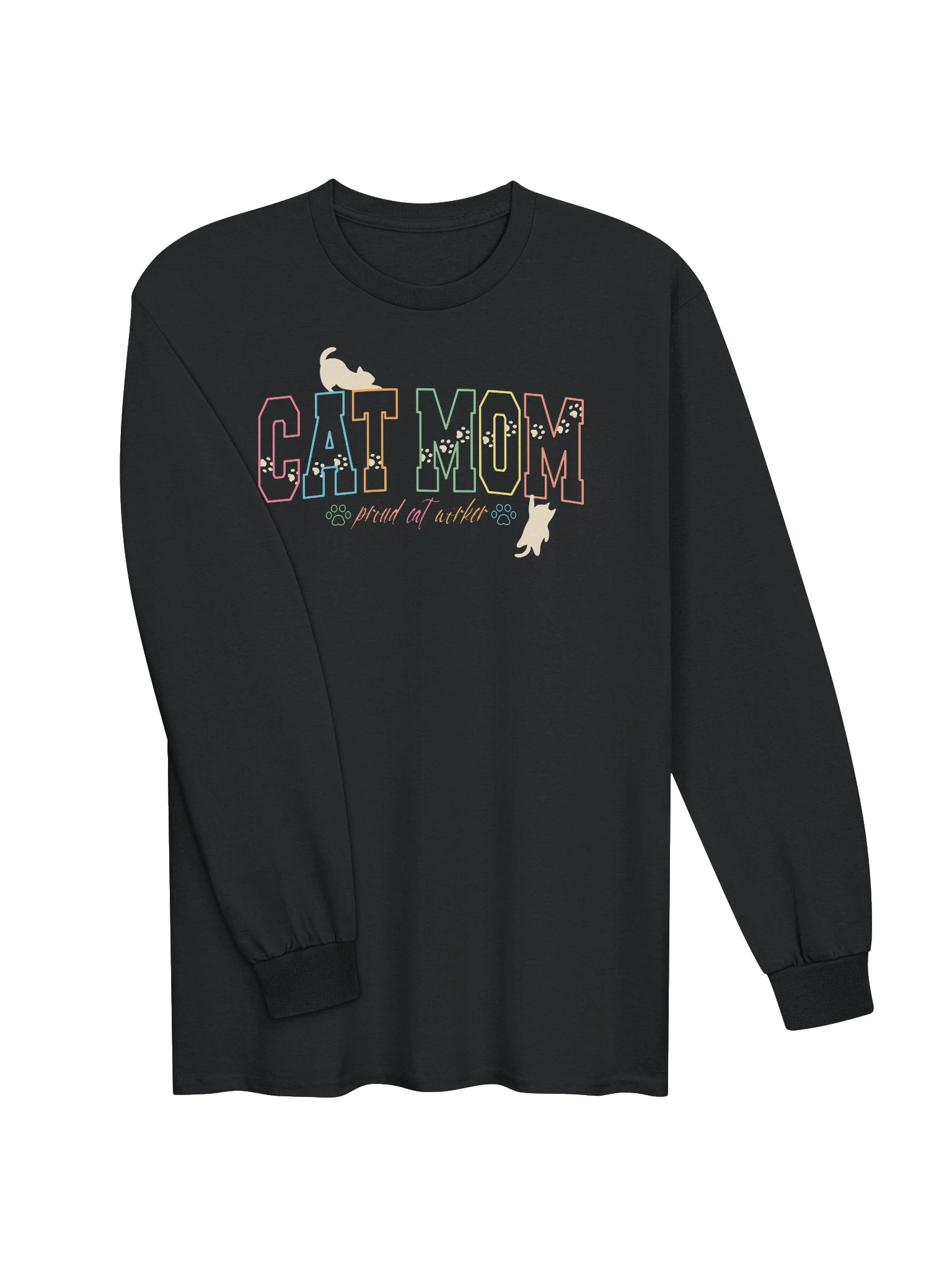 Cat Mom 3 (proud cat worker) - Unisex Adult Long Sleeve T-shirt product image (2)