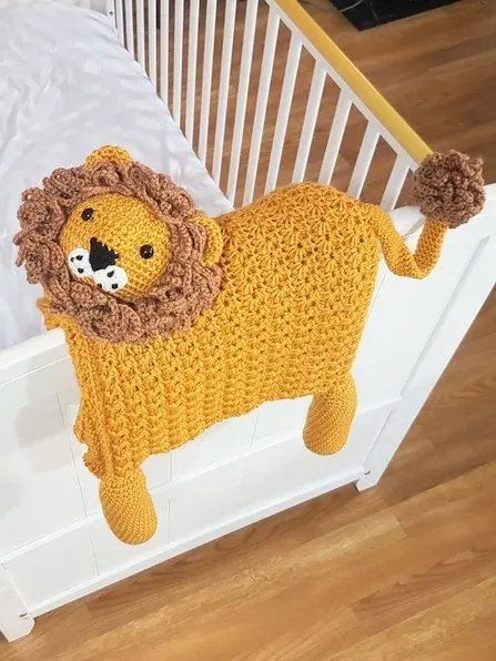 Crochet Lion Baby Blanket Pattern - 3in1 Toy, Stroller Blanket PDF - Crafting Happiness product image (9)