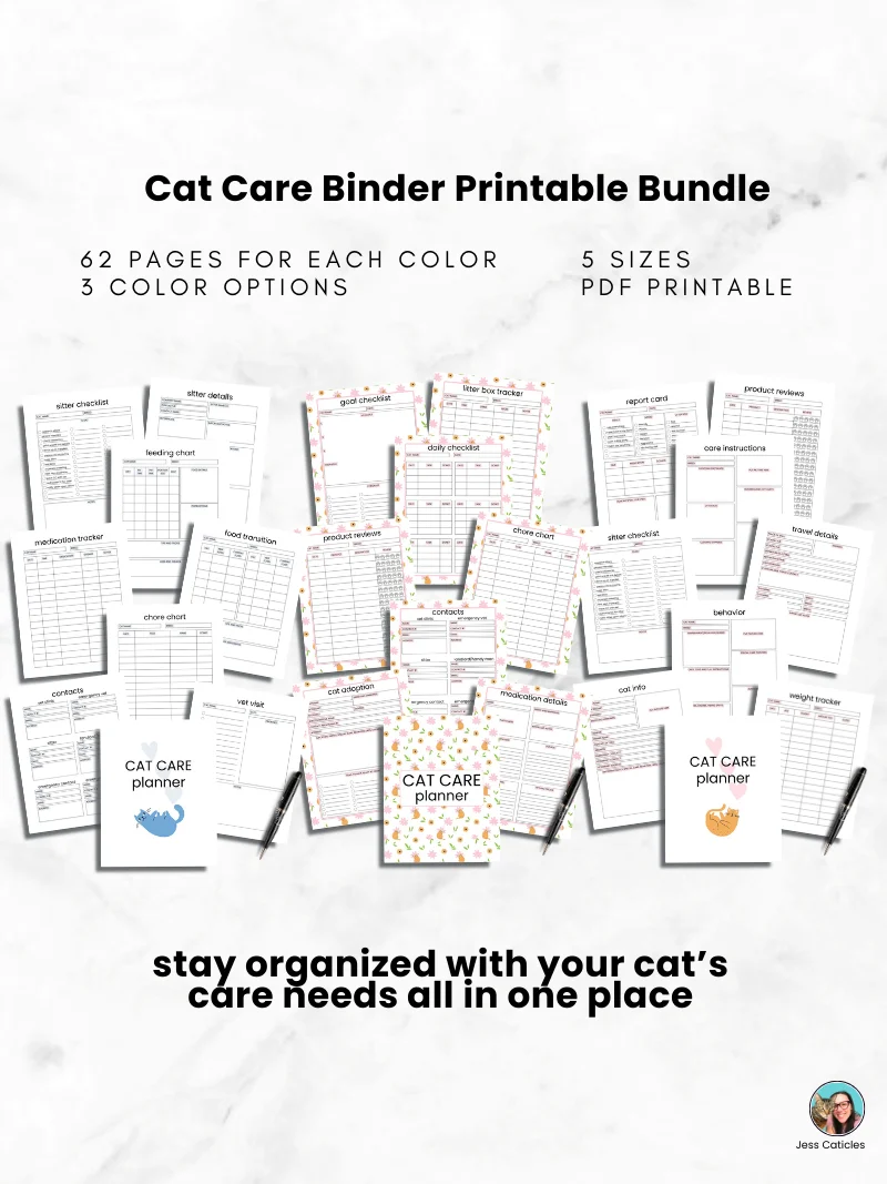 Cat Care Binder Bundle ~ Undated Printable and Digital Planners product image (4)