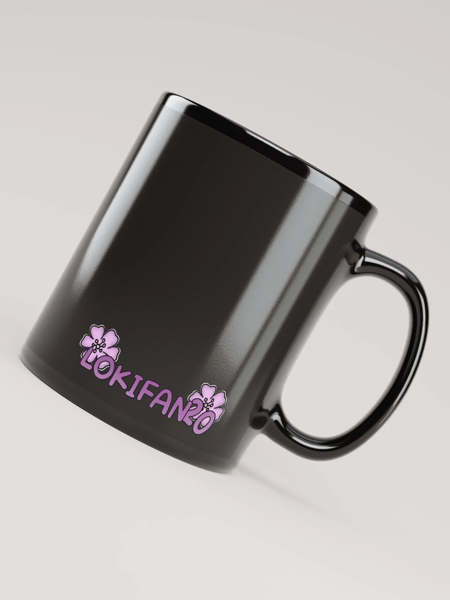 loki smiling black mug product image (4)