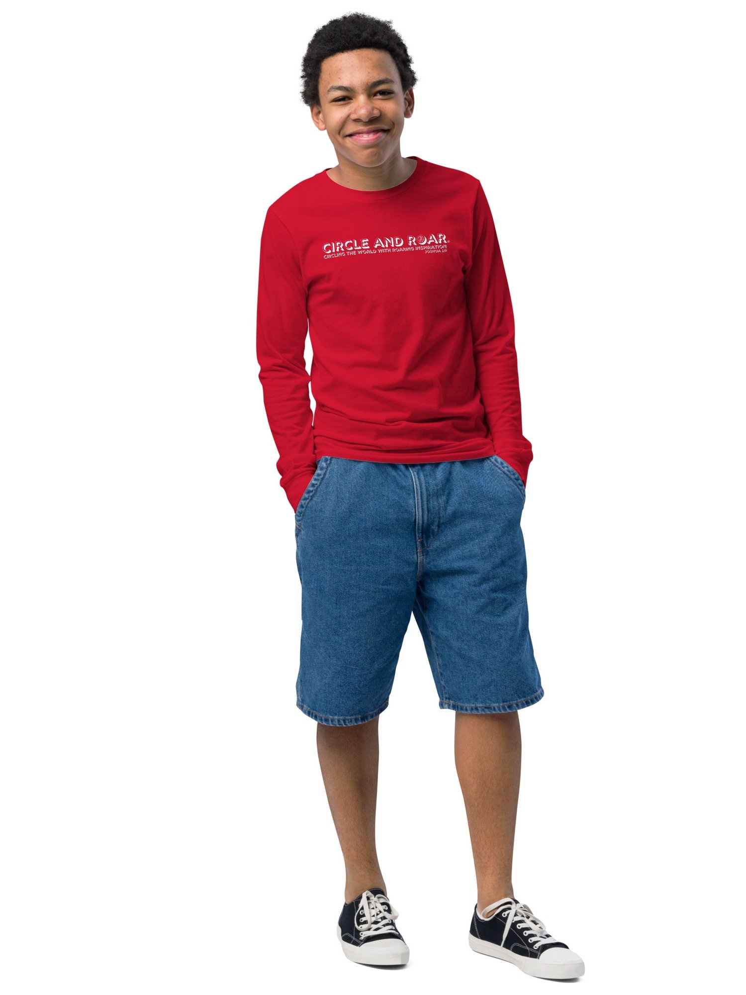 "Circle and Roar" Joshua 1:9 Youth Long-Sleeve T-Shirt product image (3)
