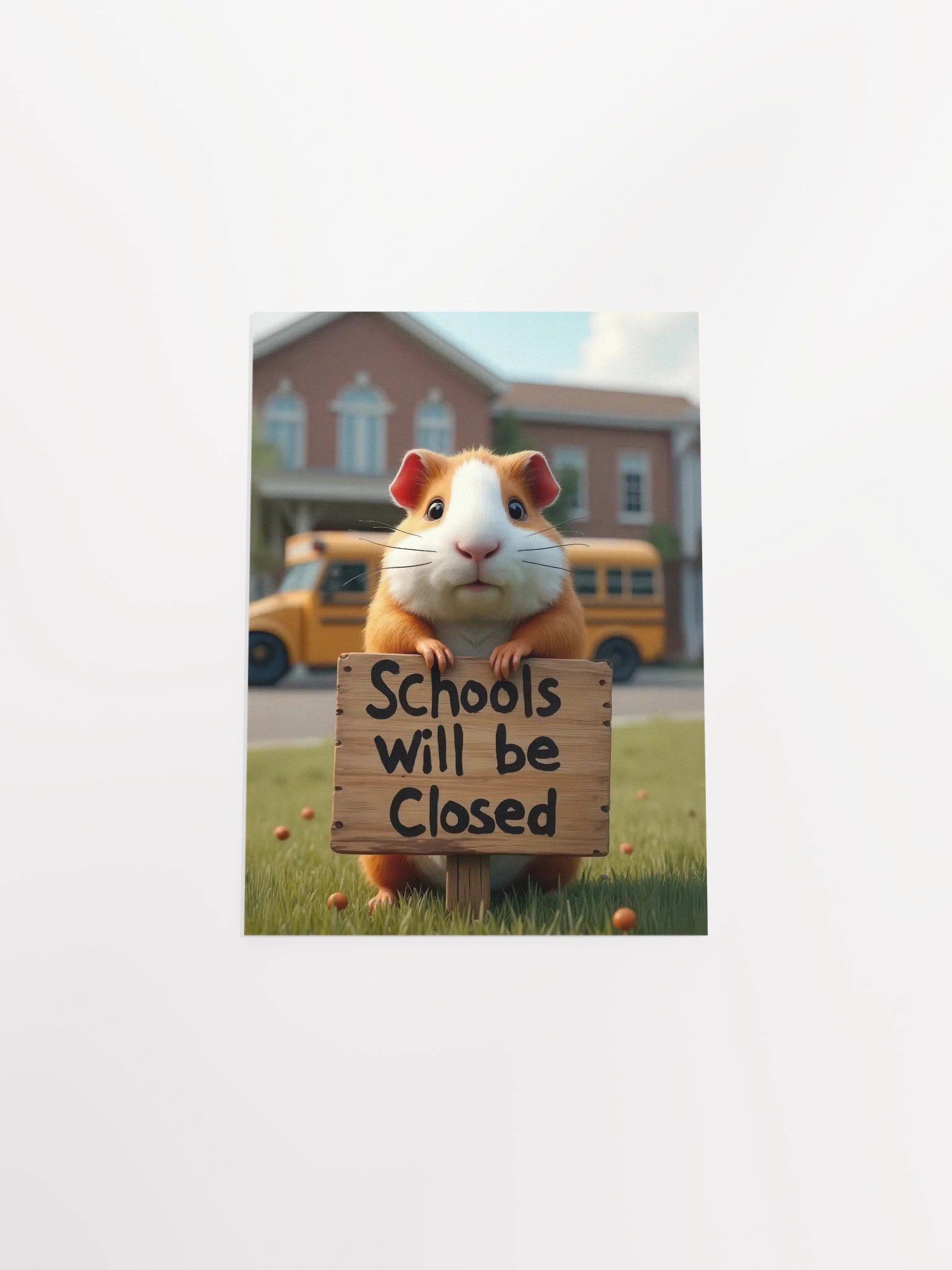 "Guinea Pigs Invade a School – Schools Will Be Closed" Poster product image (4)