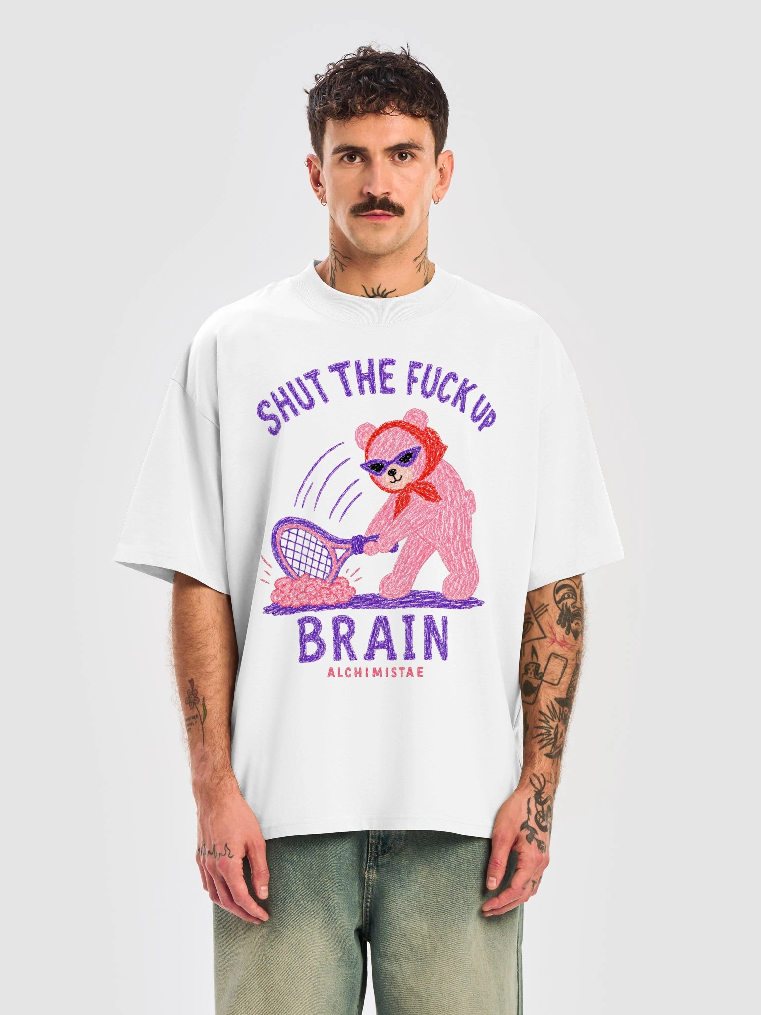T-Shirt Unisex Oversize Coton Bio Poids Lourd - OVERTHINKING product image (3)
