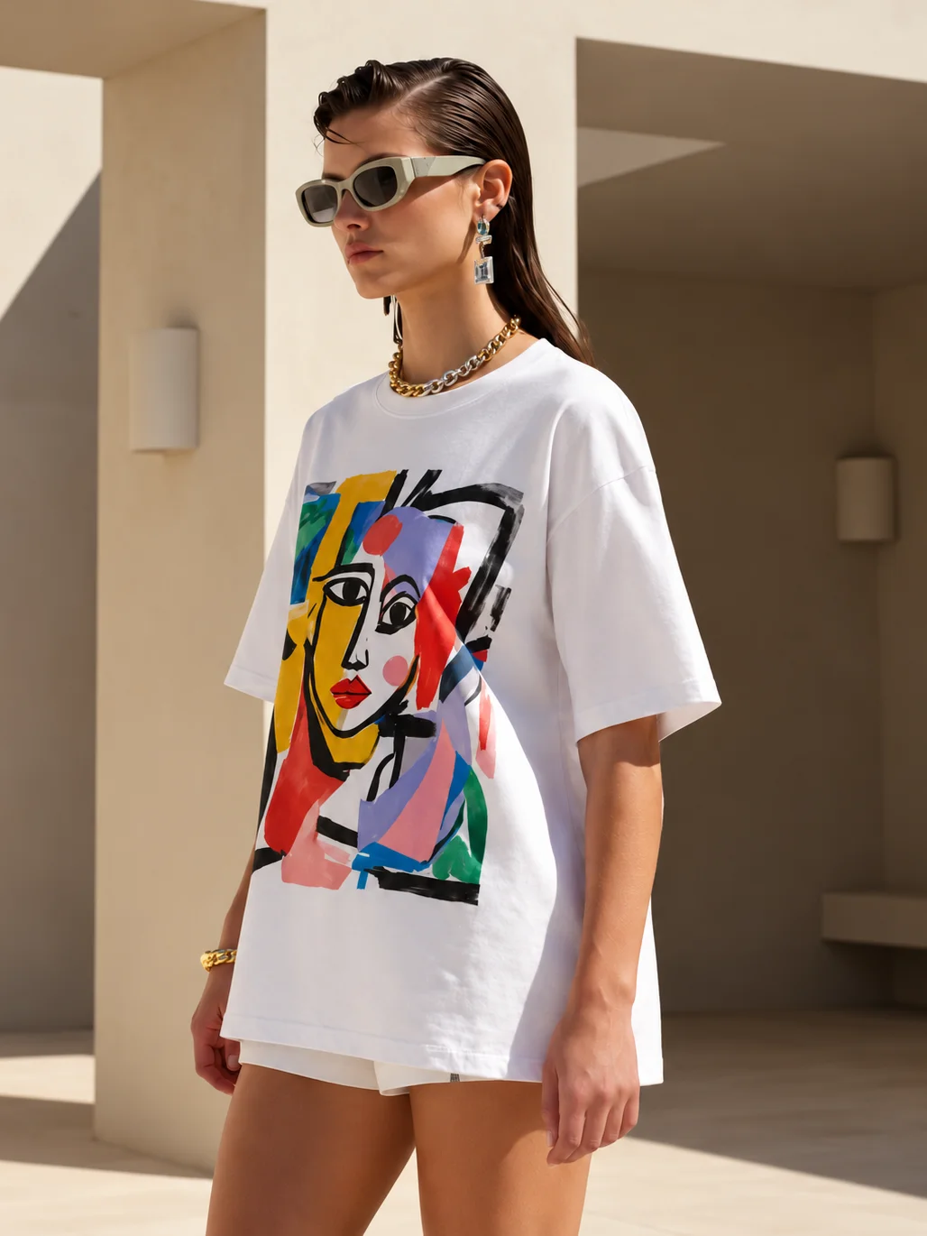 Modern Muse – Abstract Cubist Art T-Shirt product image (1)