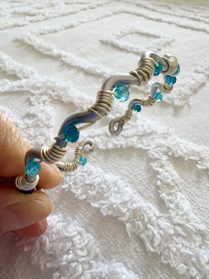 MFD-00299 | Steady Tide Adjustable Cuff Bracelet (Blue) | by Monique Faella Designs™ product image (2)