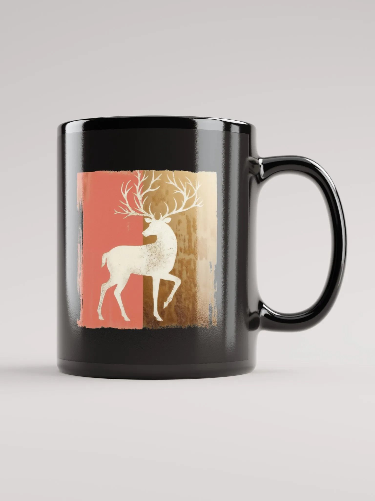 Holiday reindeer charm -black mug product image (1)